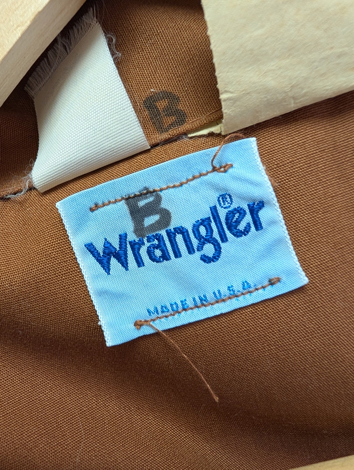 1970s Wrangler brown overalls with Daytona Races 1980 patch