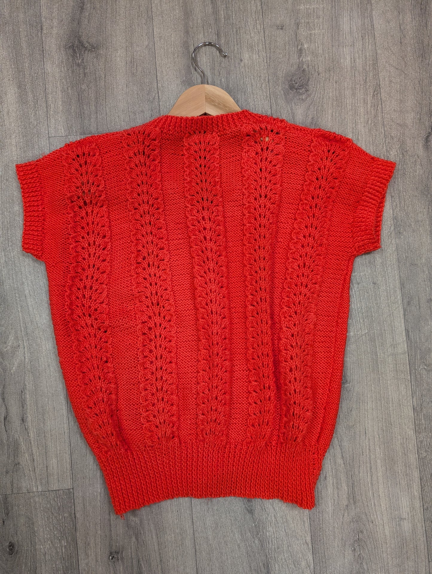 Hand knitted coral cardigan - XS