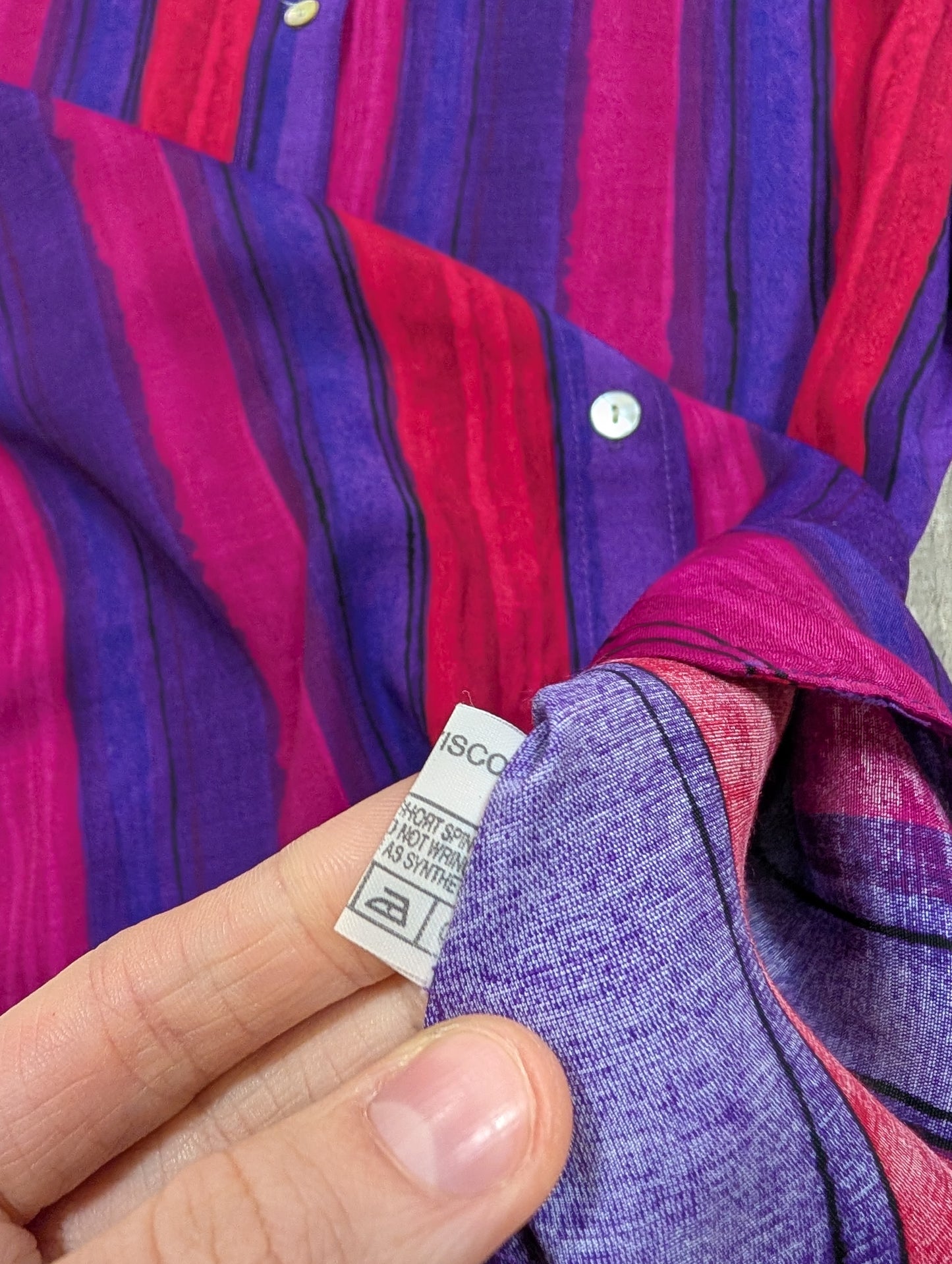 1990s striped viscose shirt - Size 12