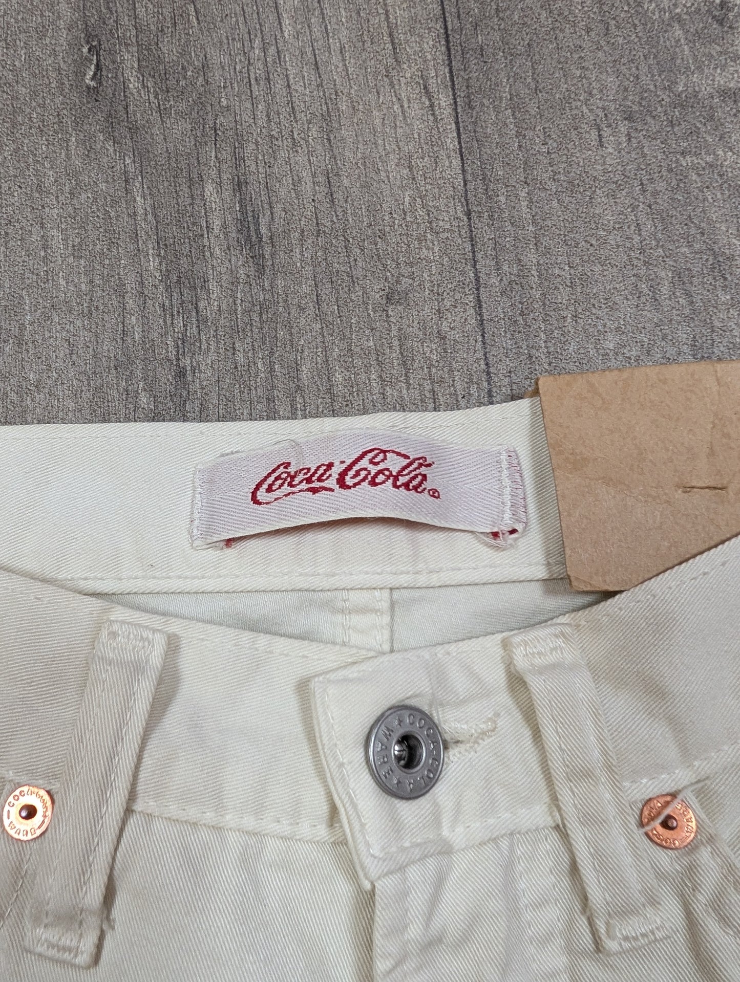 Deadstock Y2K Coca Cola white jeans - 26"W 31"L