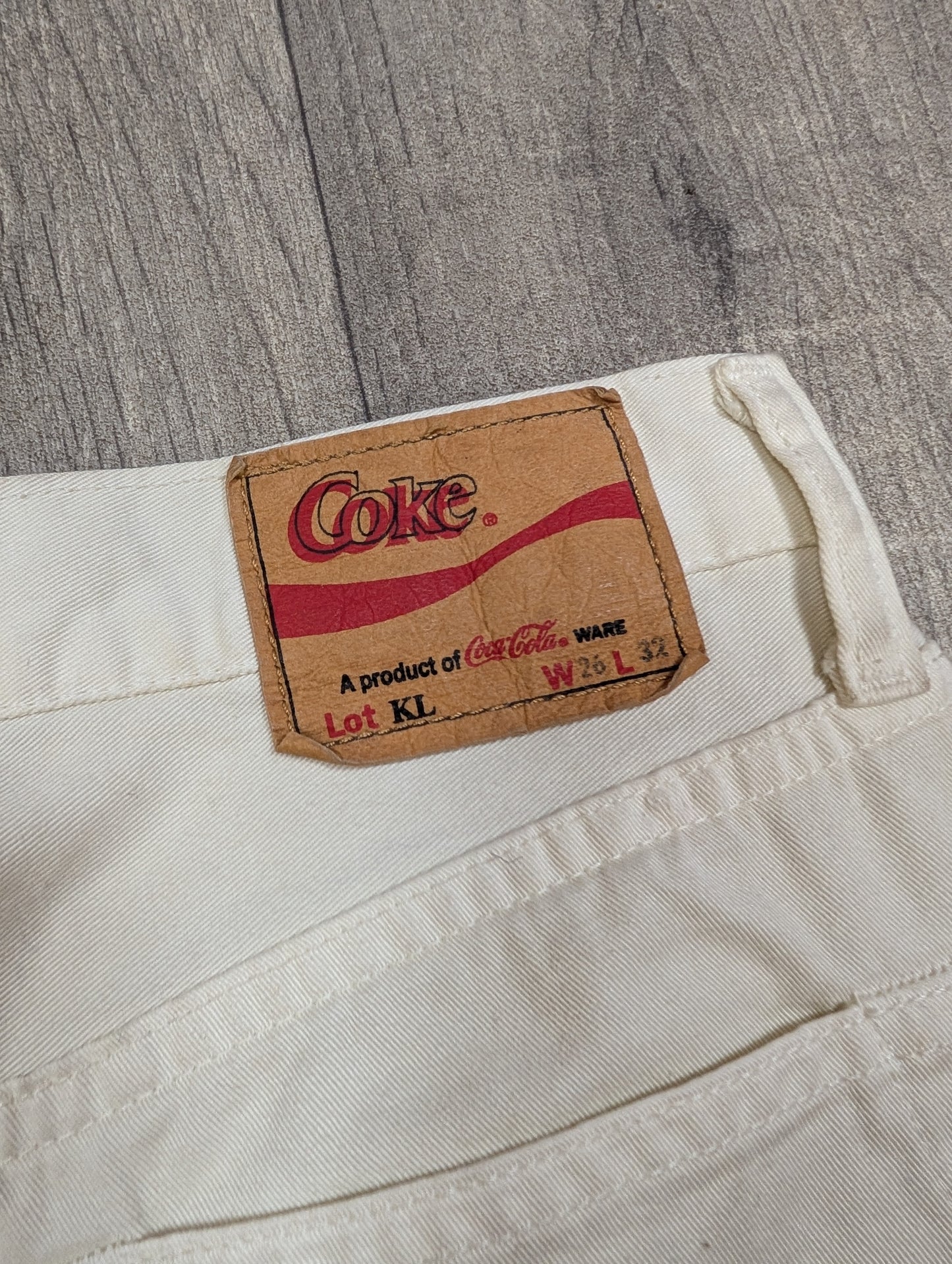 Deadstock Y2K Coca Cola white jeans - 26"W 31"L