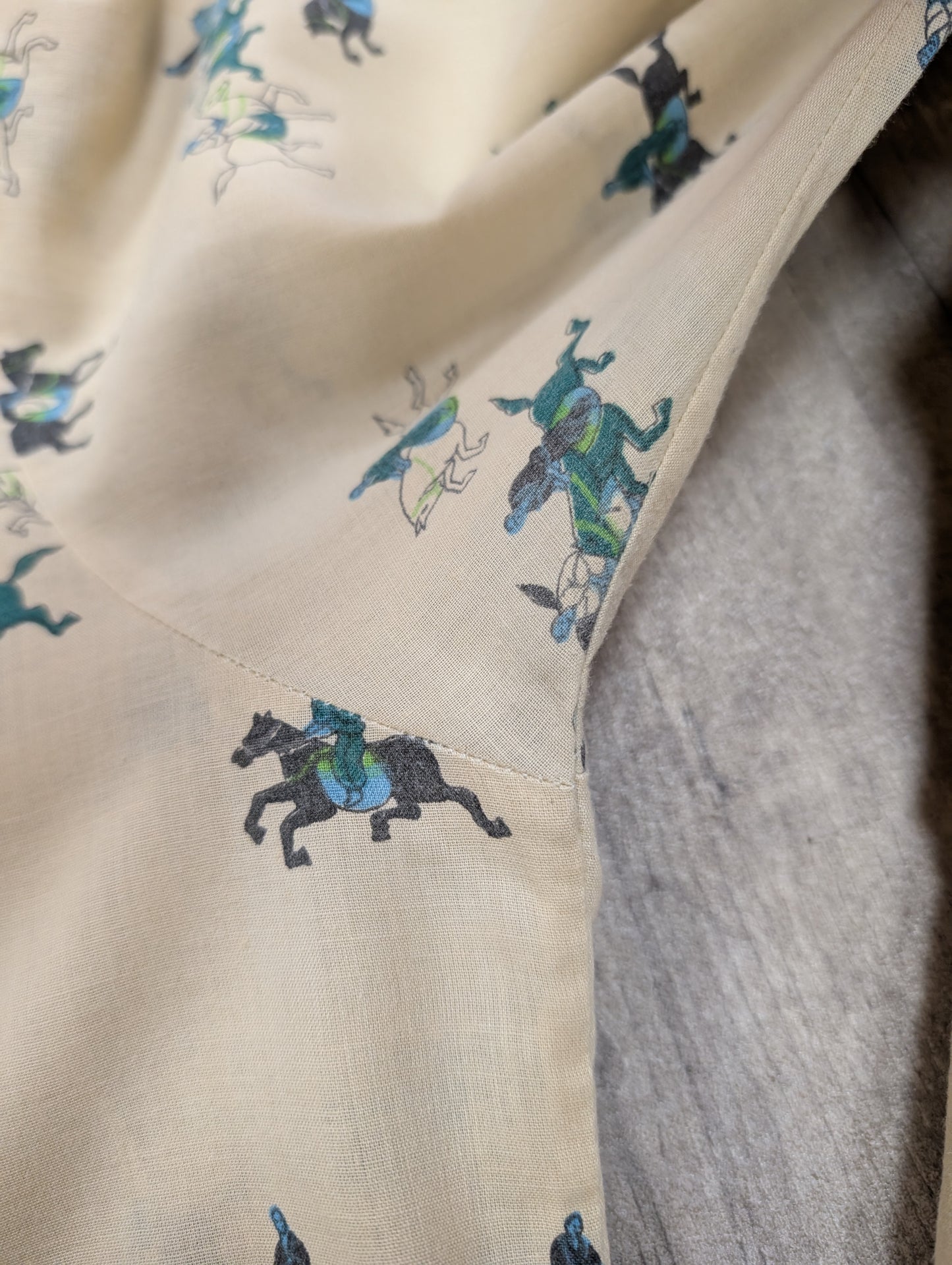 1970s Ben Sherman novelty horse print dagger collar shirt