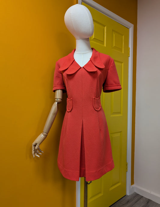 1970s Canda dress with epic collar - Size 12/14