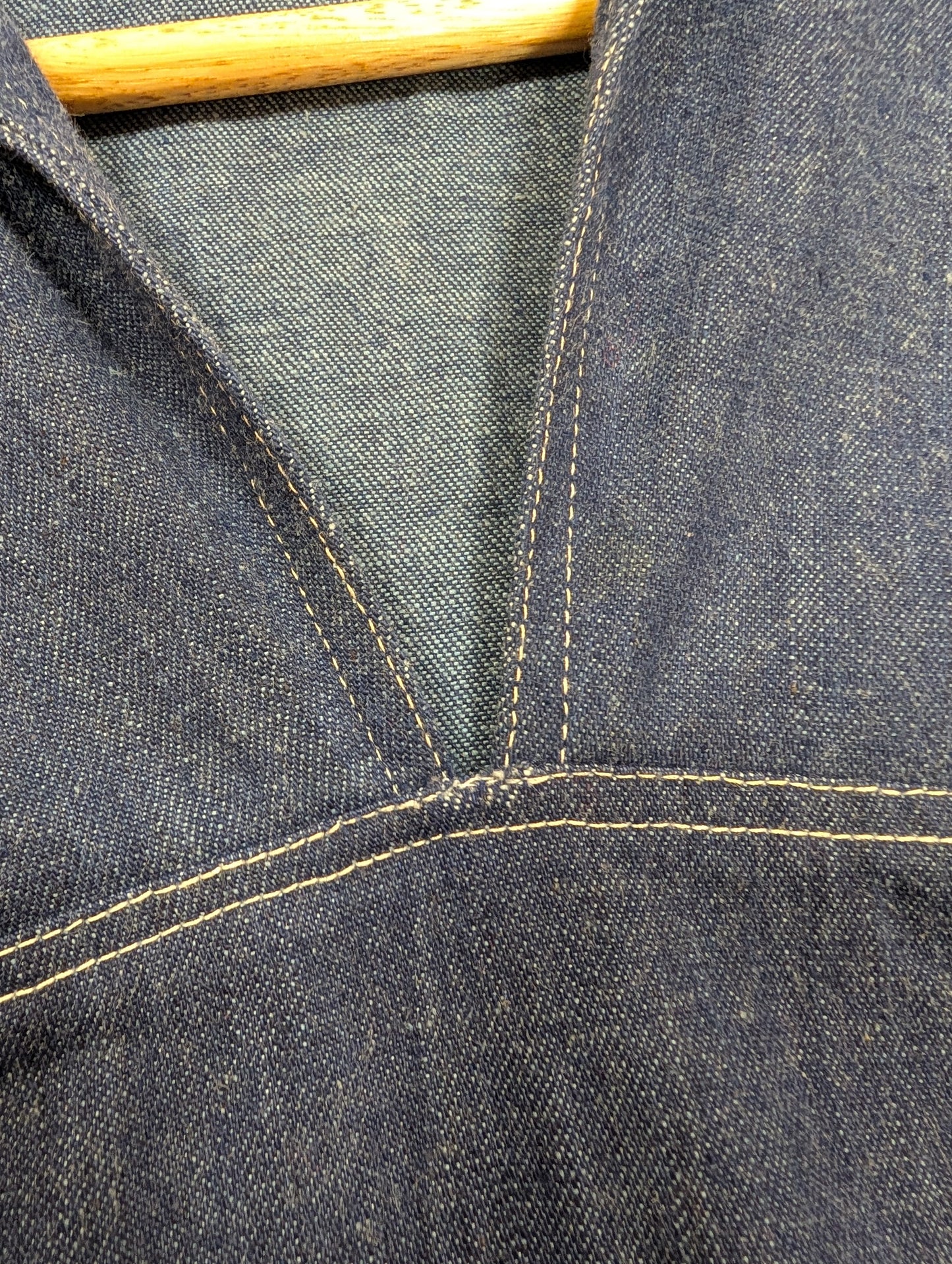 1970s embroidered denim top - XS/S