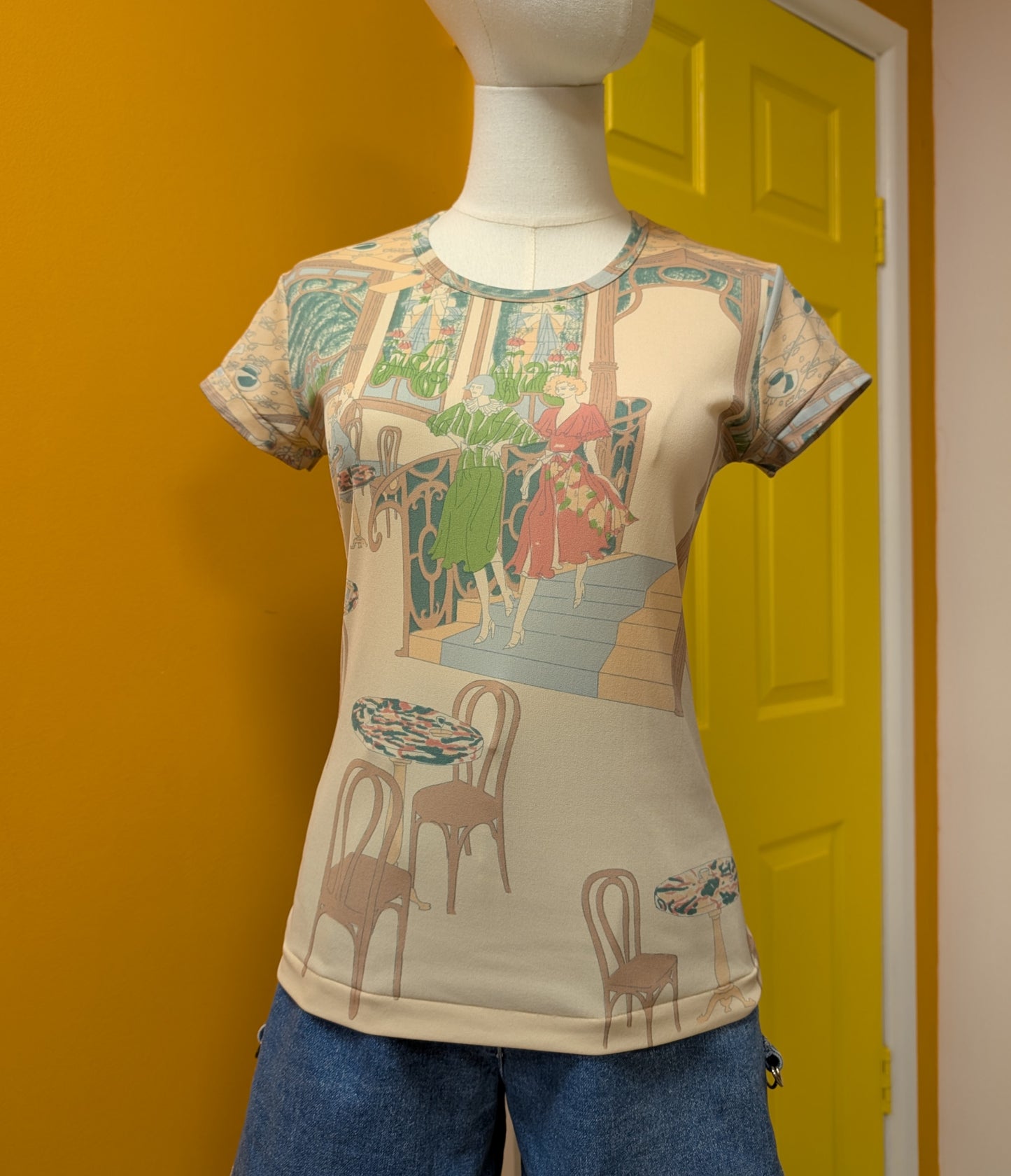 1970s Helen Sue novelty print nylon tee