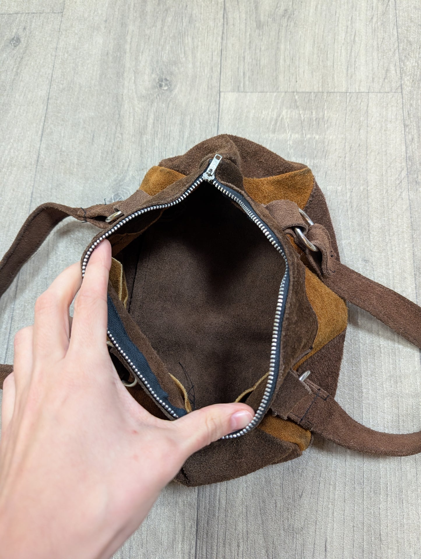 1970s brown suede bag