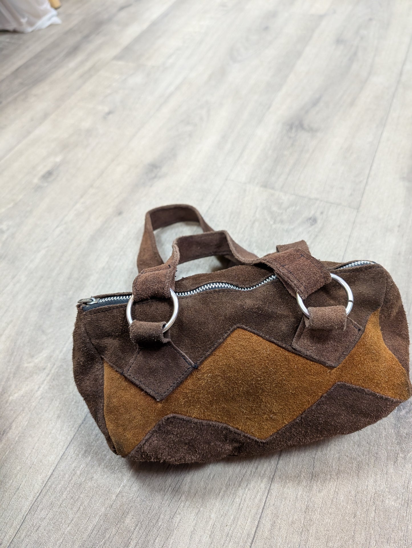 1970s brown suede bag