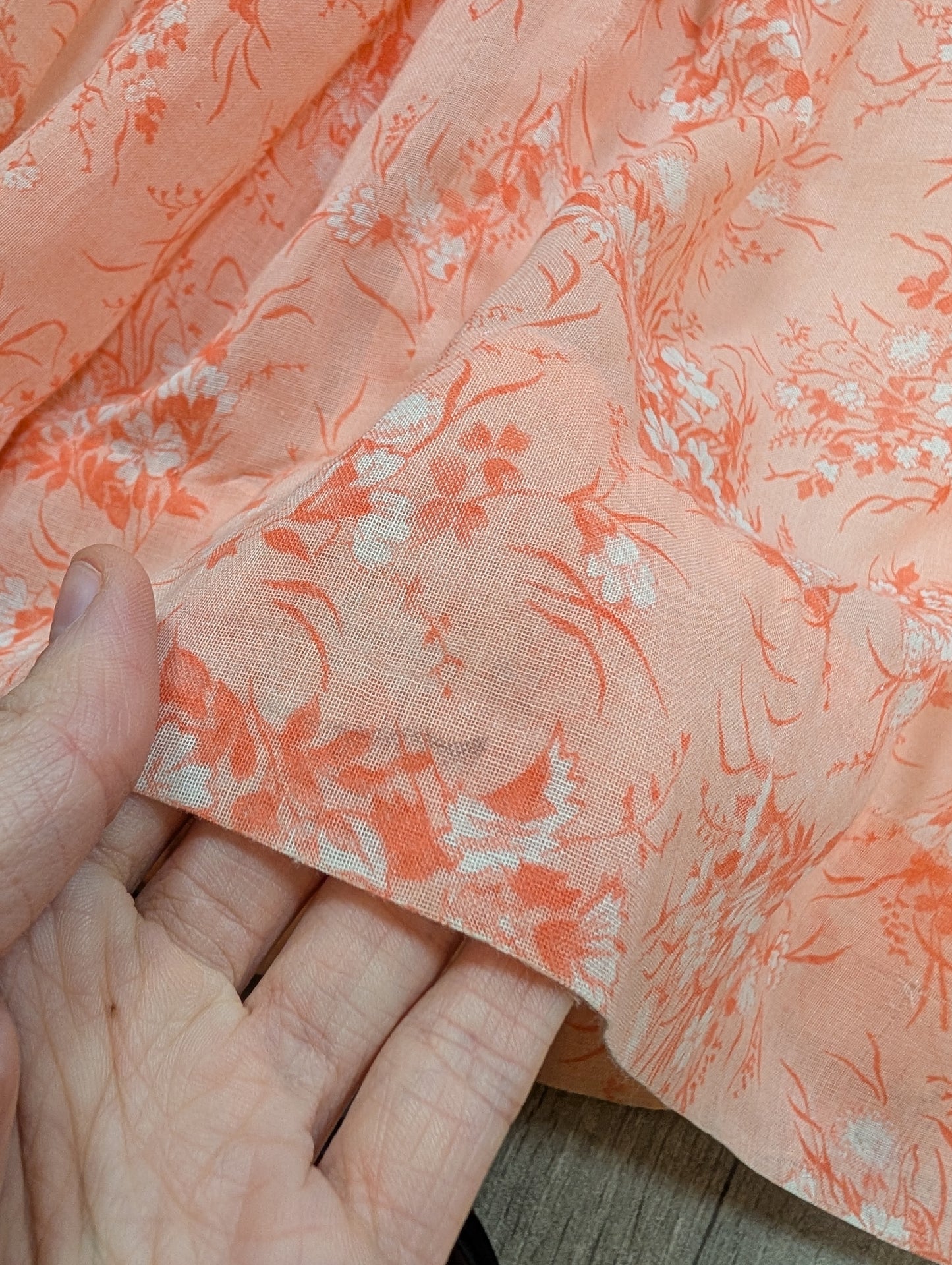 1970s pink floral maxi dress - Size 6