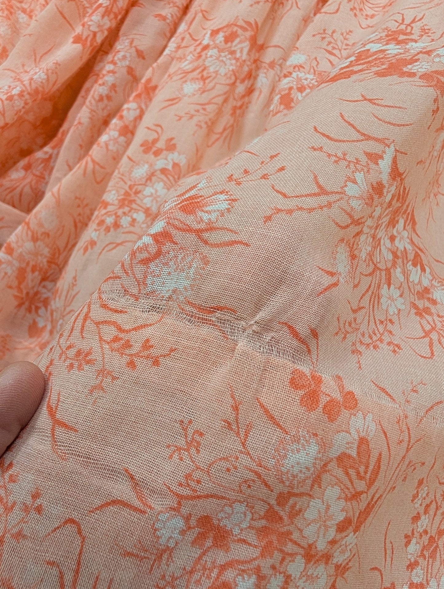 1970s pink floral maxi dress - Size 6