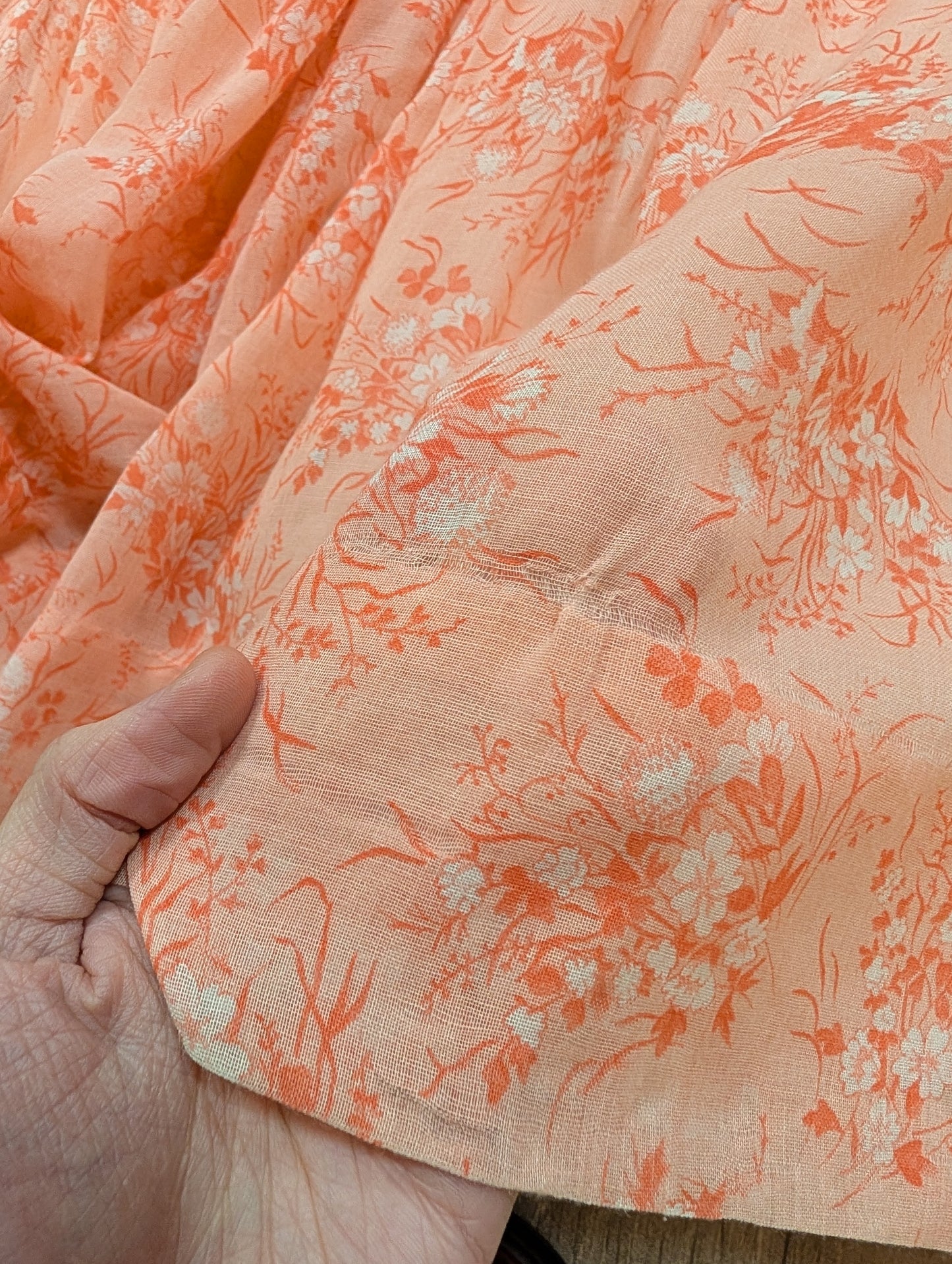1970s pink floral maxi dress - Size 6
