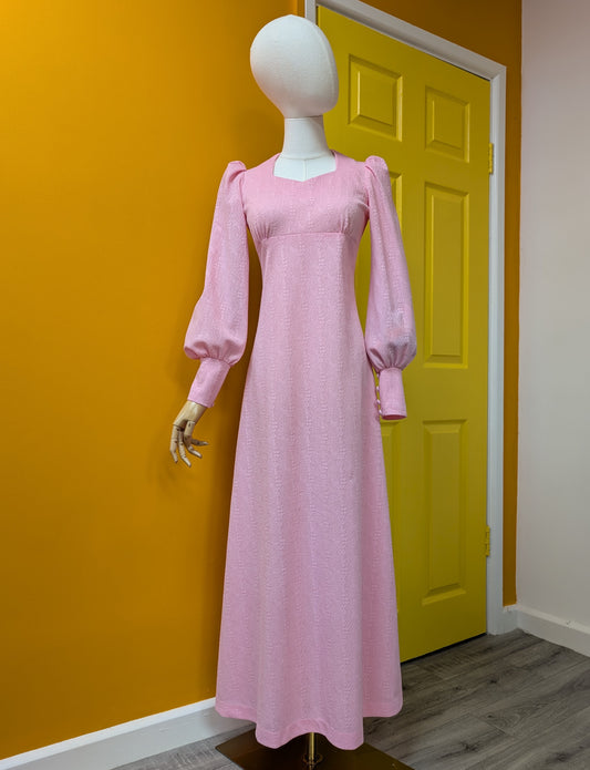 Gorgeous 1970s pink maxi dress - XS/6