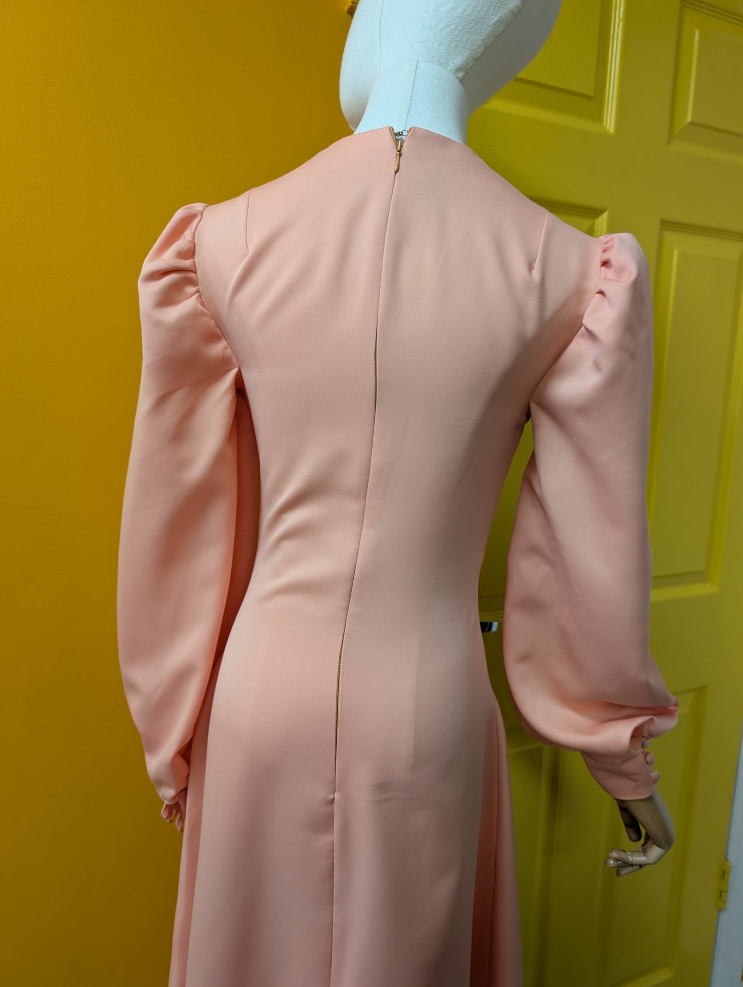 1970s pink maxi dress with lace detail - XS/6