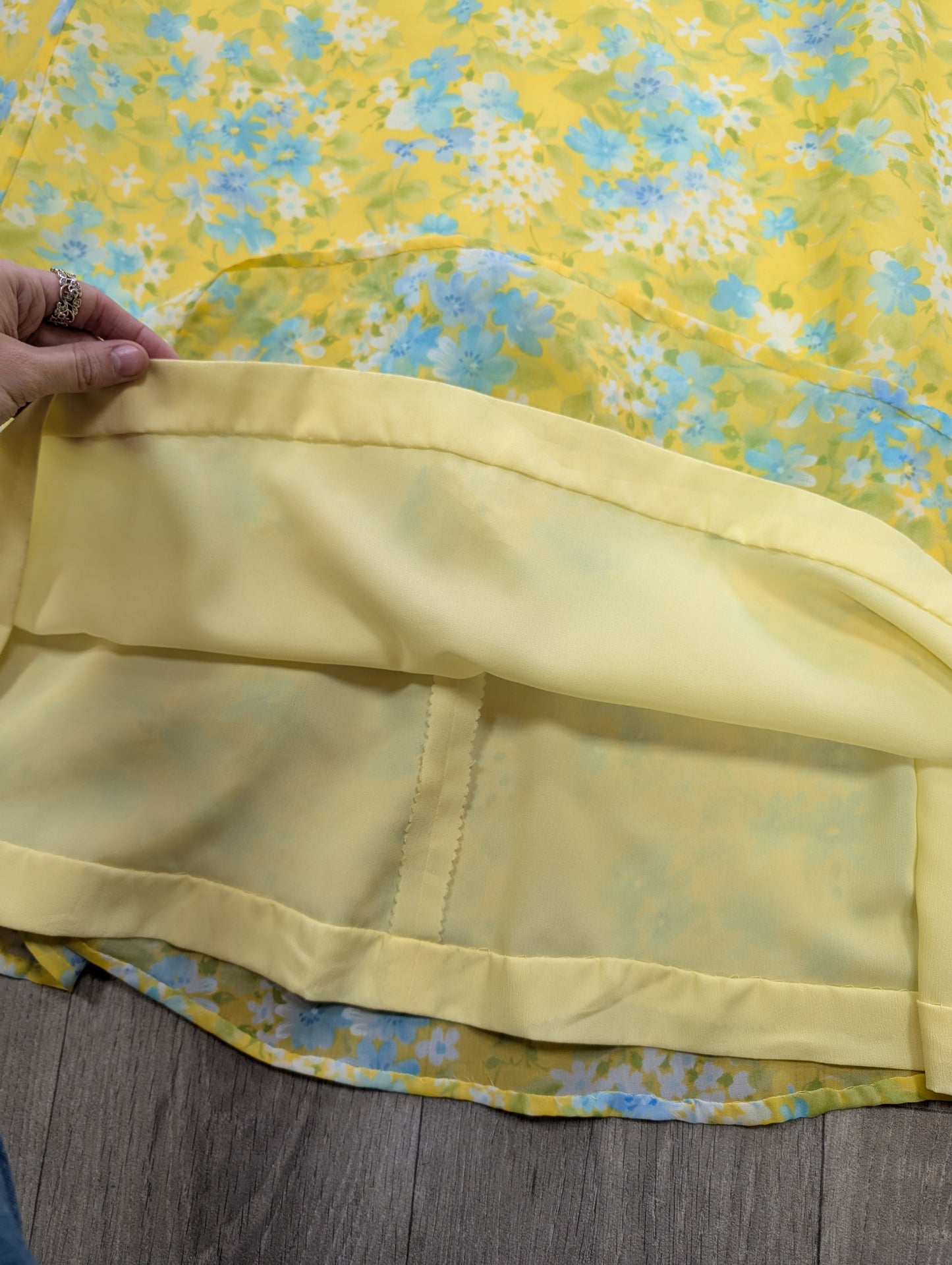 1970s floral balloon sleeve maxi dress - XS/6/8