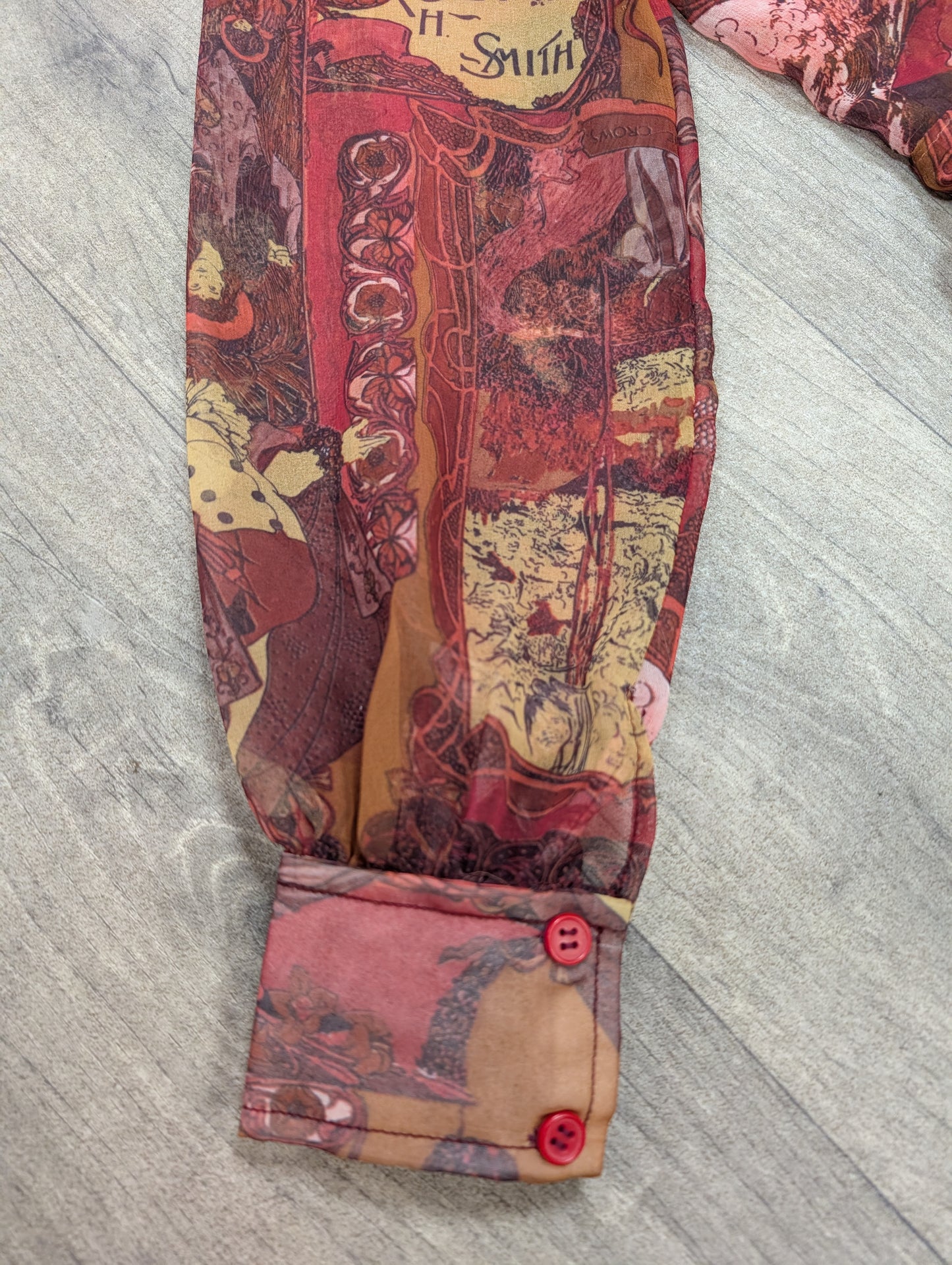 60s/70s novelty print sheer dress - XS