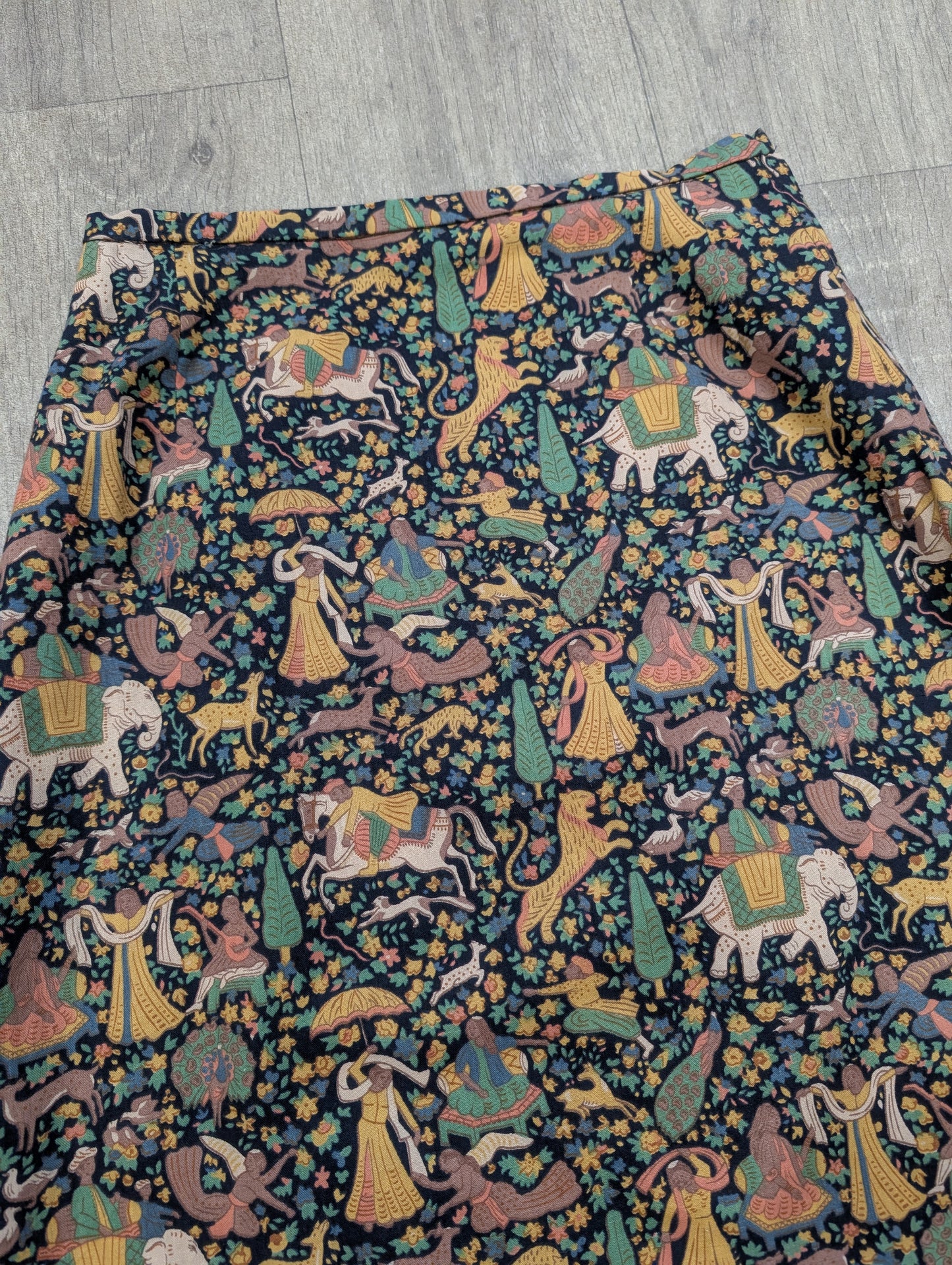 1970s medieval Liberty print skirt - 24" waist