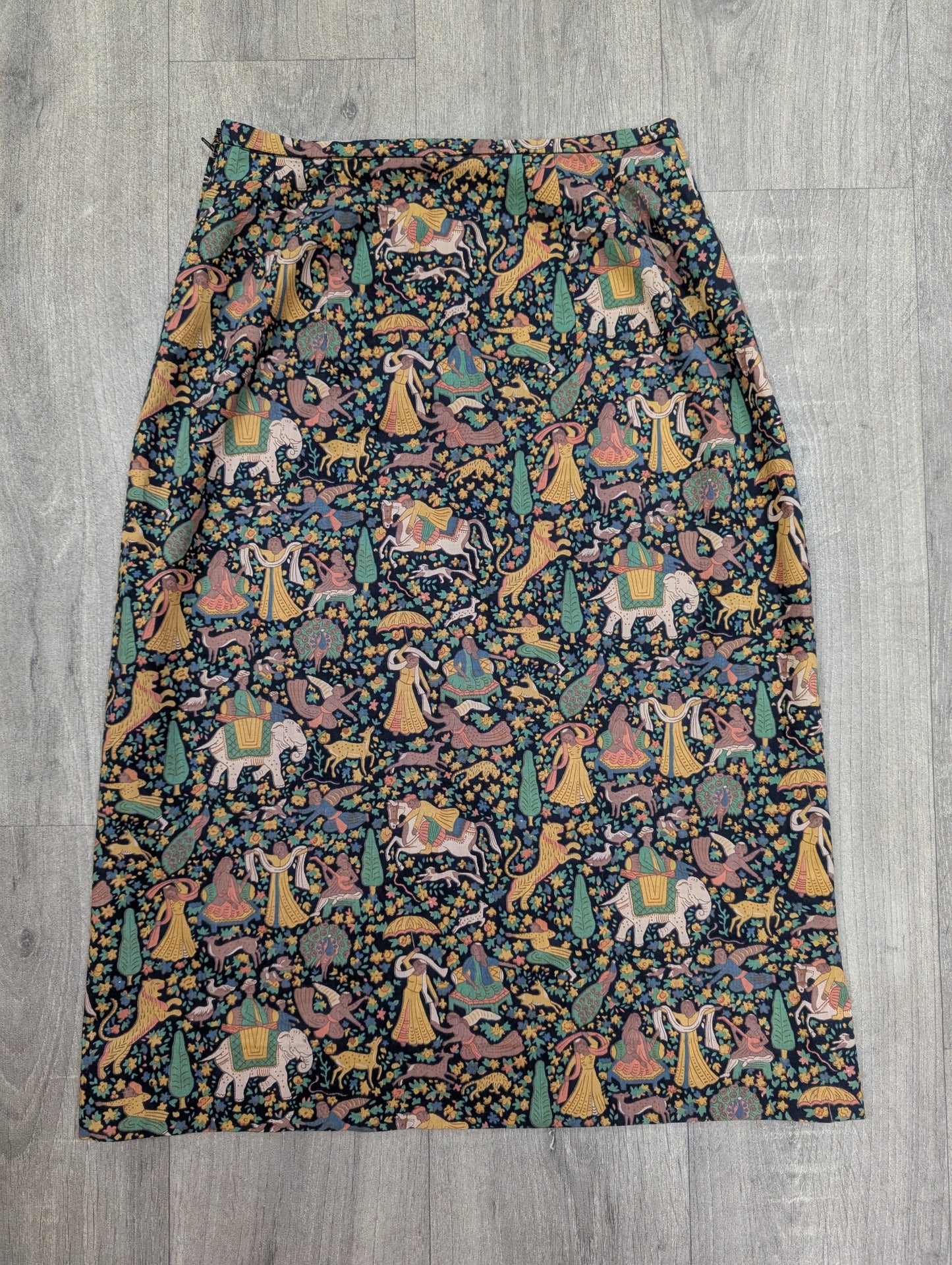 1970s medieval Liberty print skirt - 24" waist