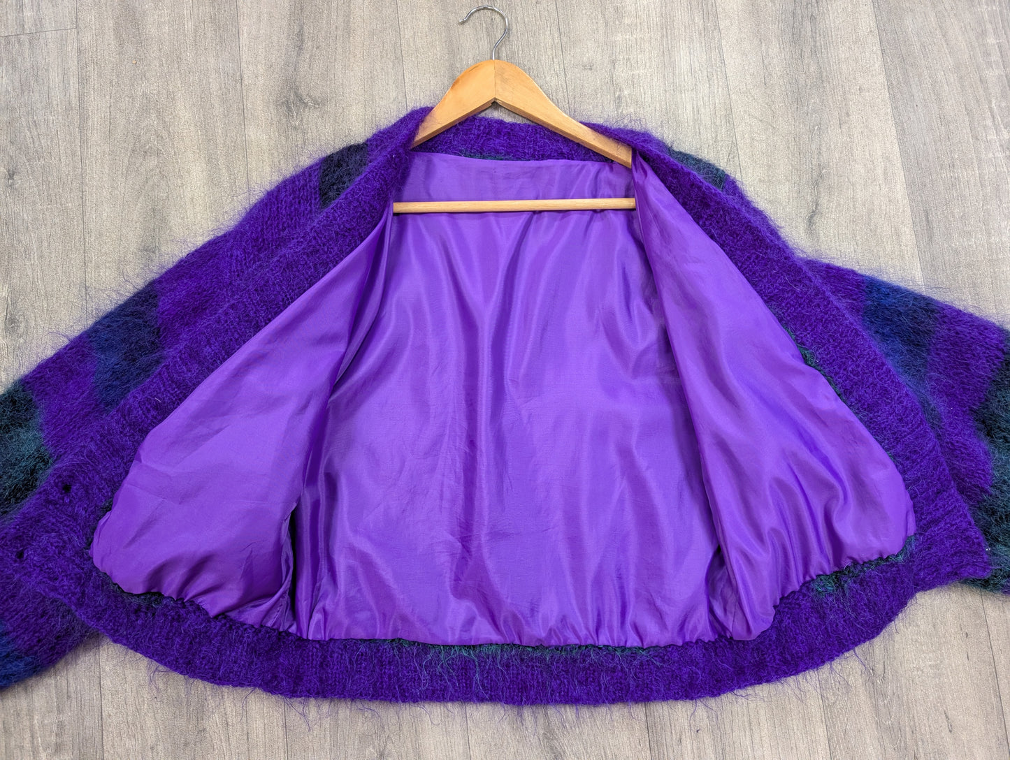 1980s purple mohair cardigan - M