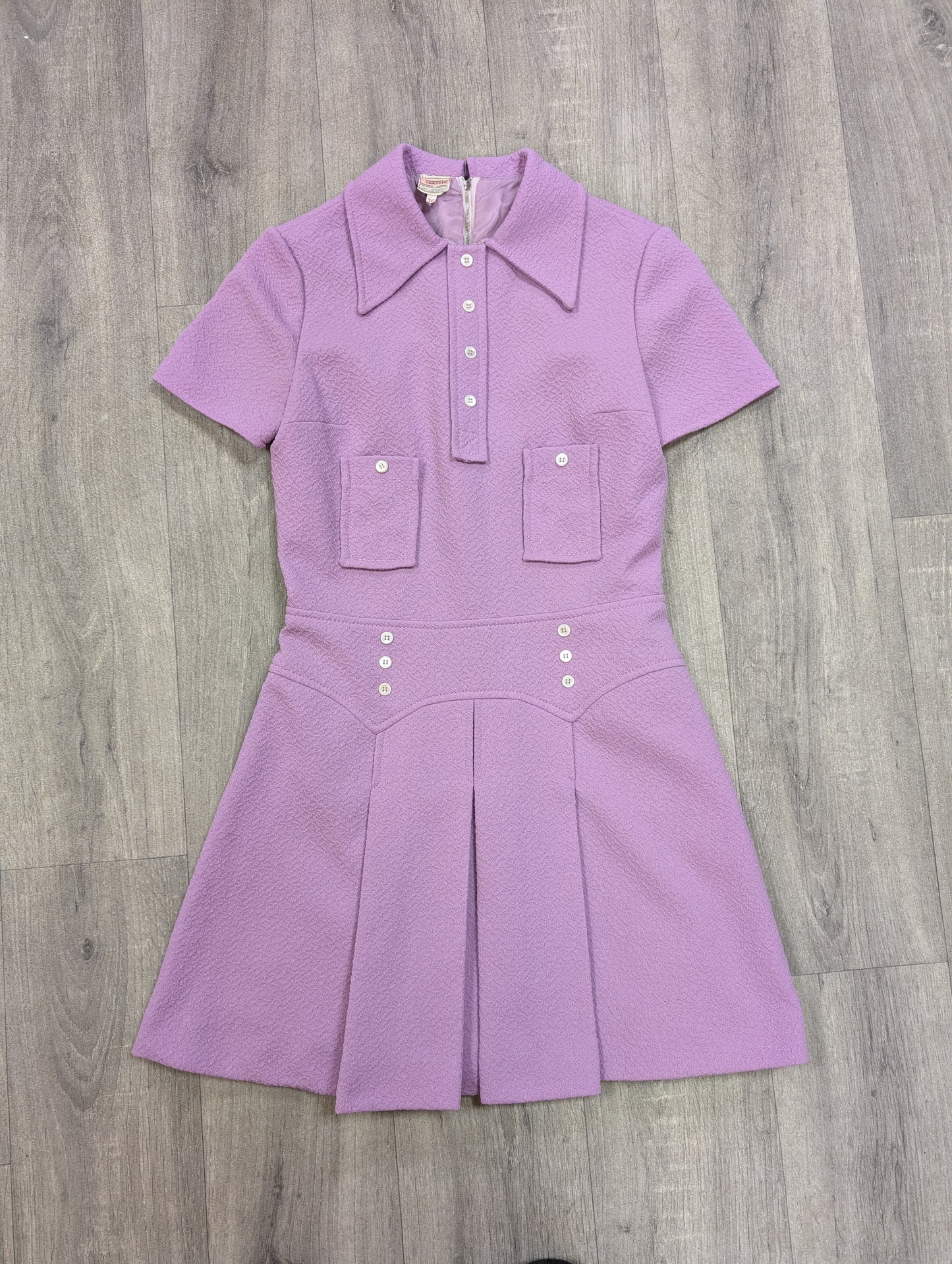 60s/70s lilac mini dress - S/8