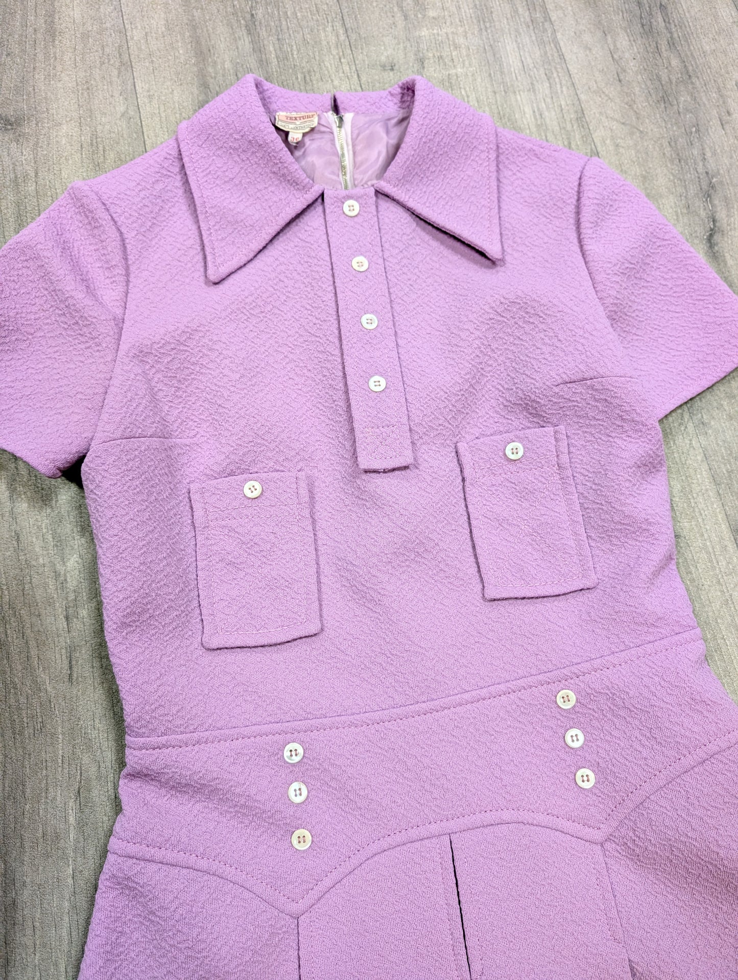 60s/70s lilac mini dress - S/8