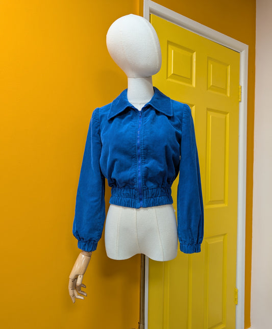 70s/80s Blue corduroy jacket - XS
