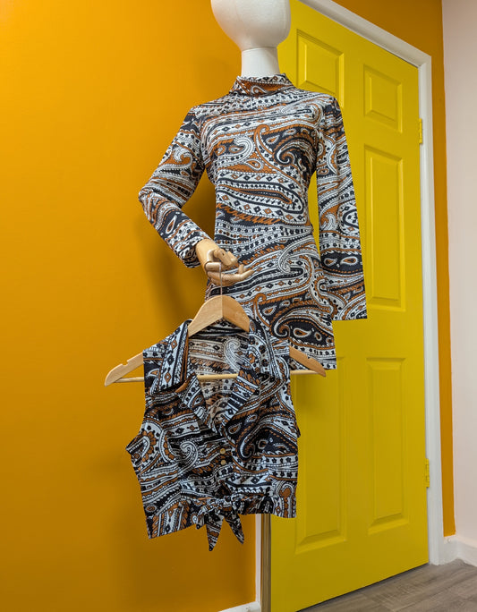 1960s St Michael paisley nylon 2 piece - XS/S