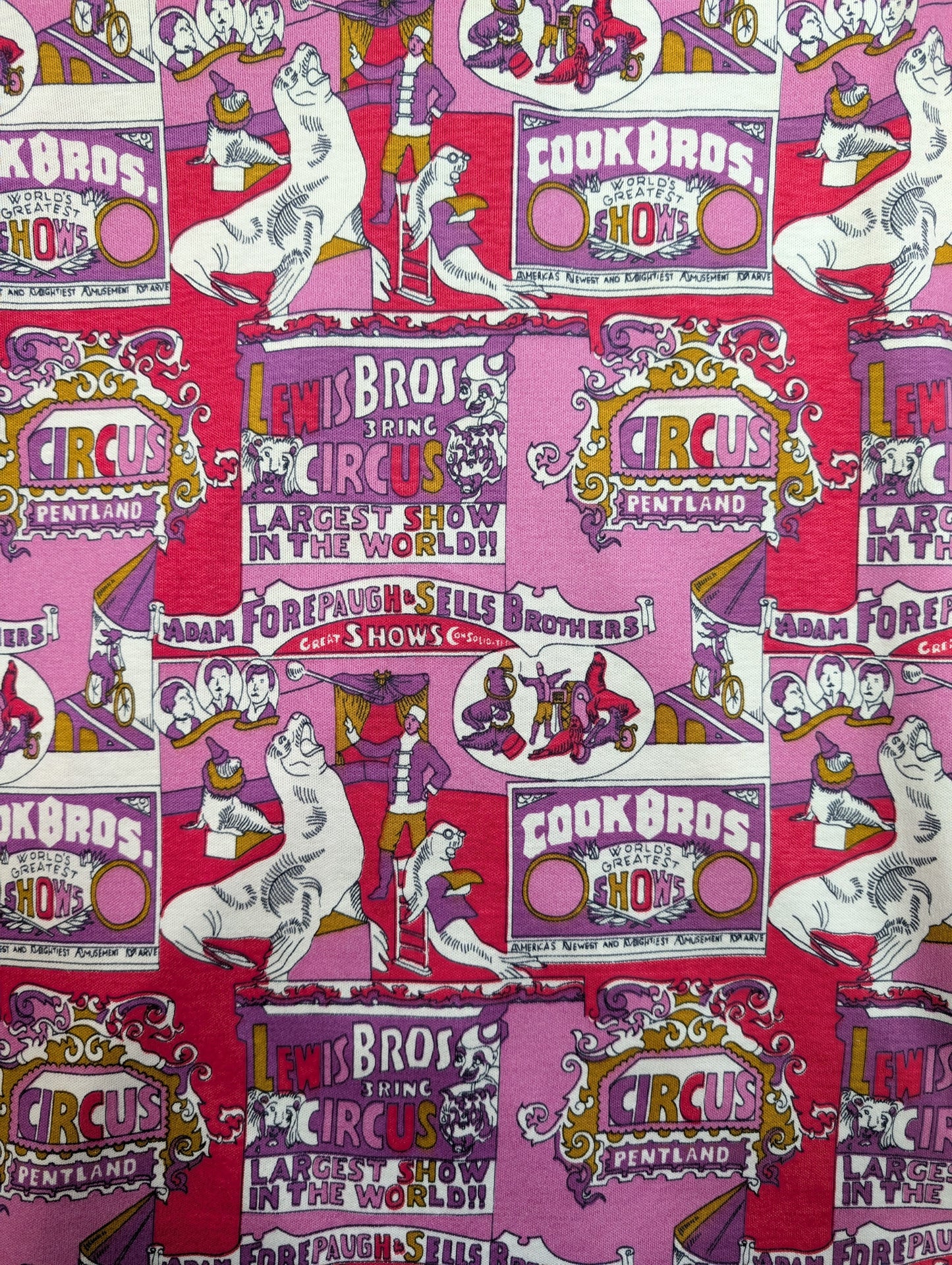 1970s Pringle pink novelty circus print cotton shirt - XS