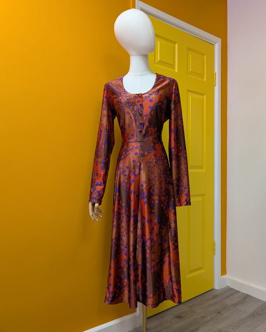 1970s psychedelic dress - S/8/10