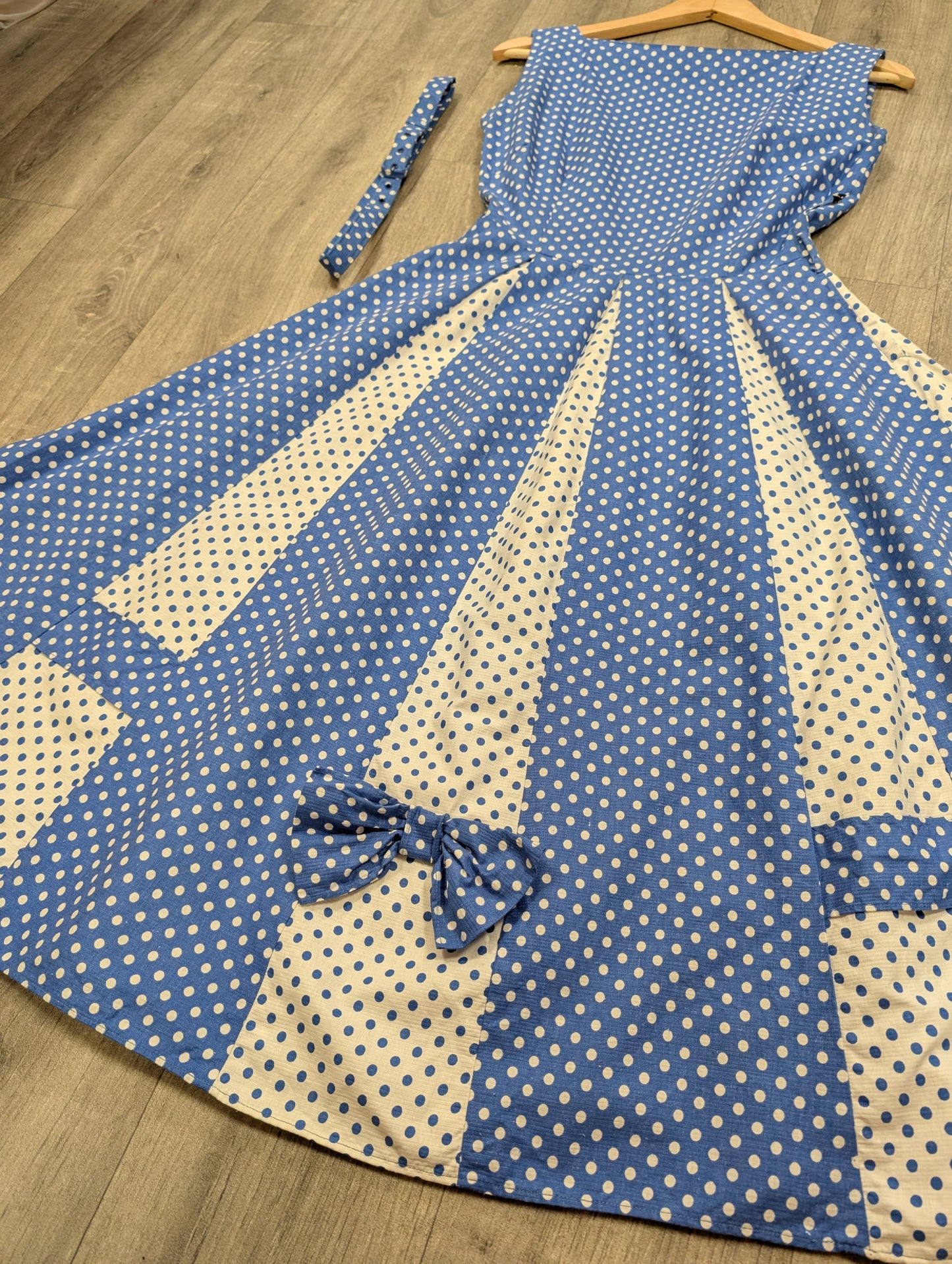 1950s Provawear blue/white polka dot cotton dress - XS/6