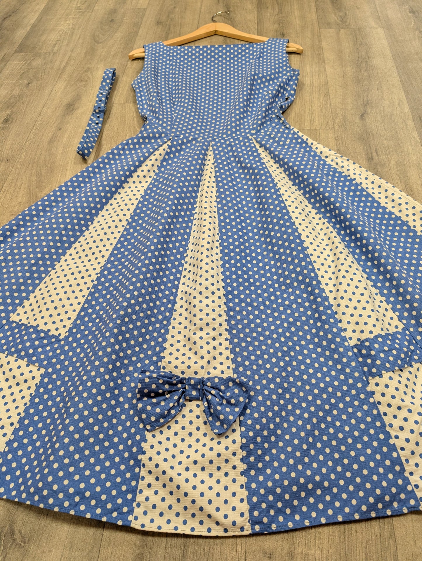 1950s Provawear blue/white polka dot cotton dress - XS/6
