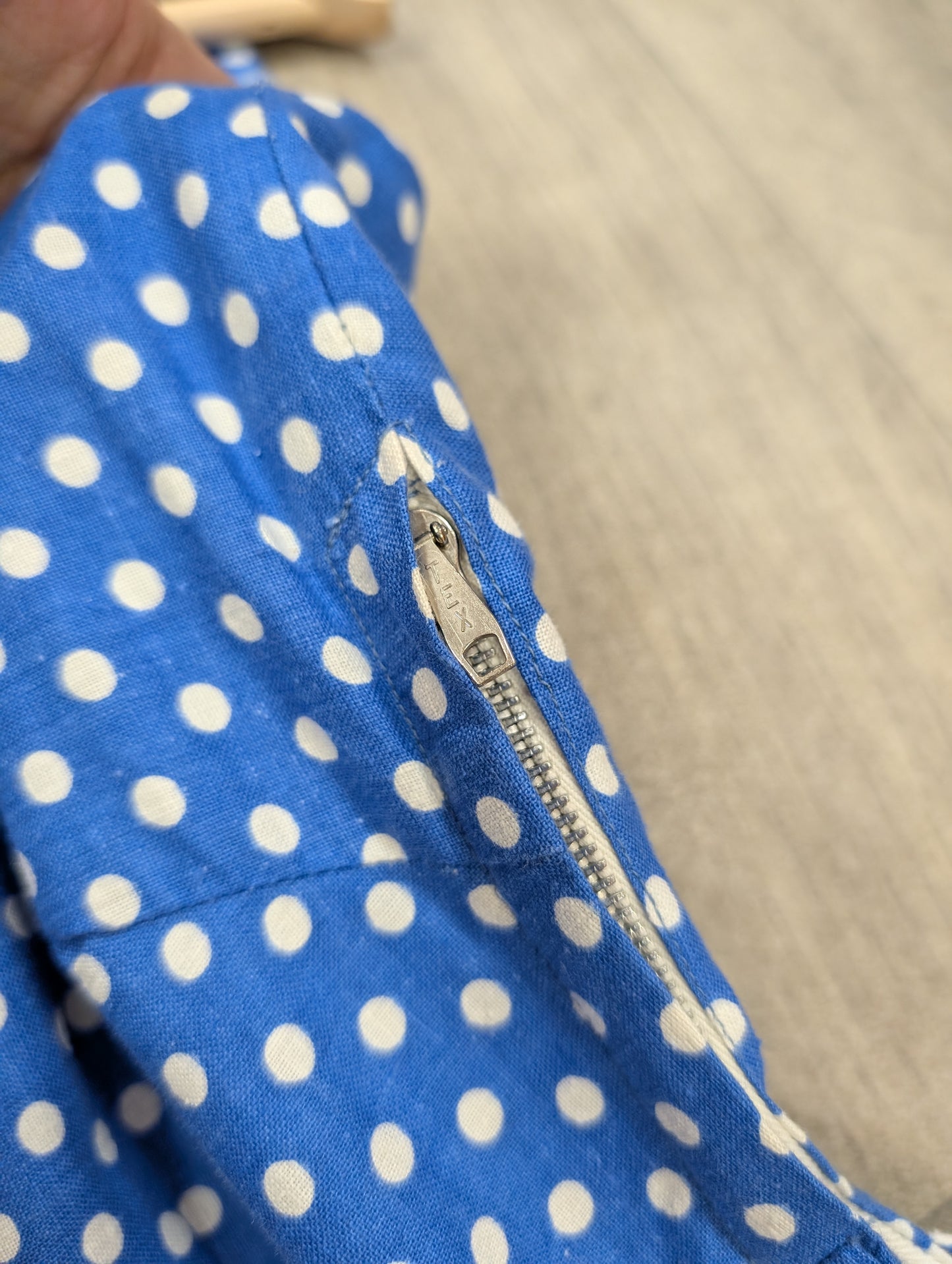 1950s Provawear blue/white polka dot cotton dress - XS/6