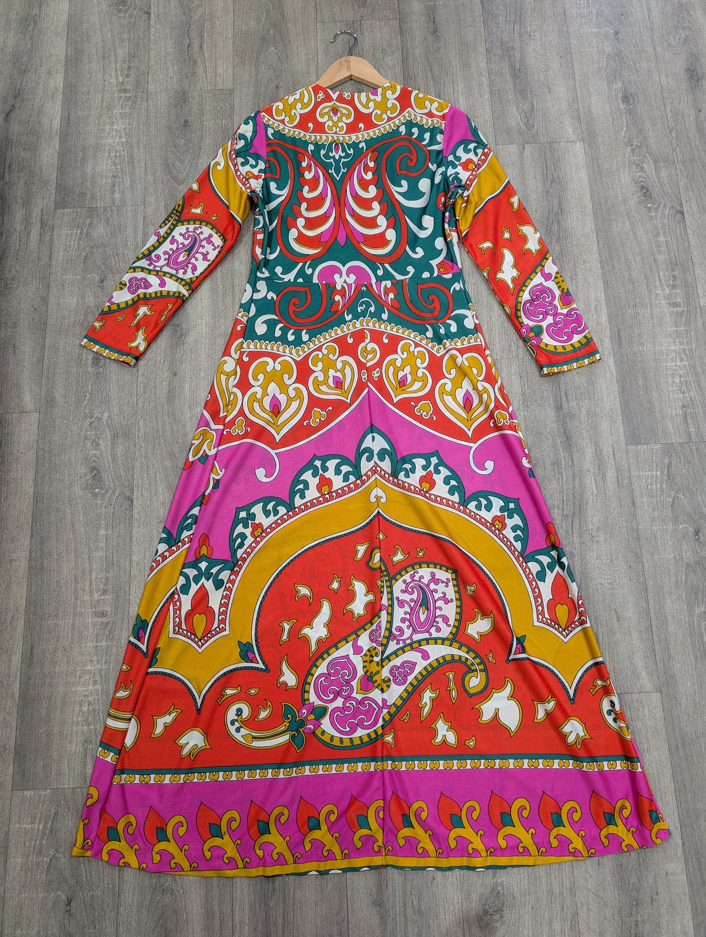 60s/70s psychedelic nylon dress - M/12