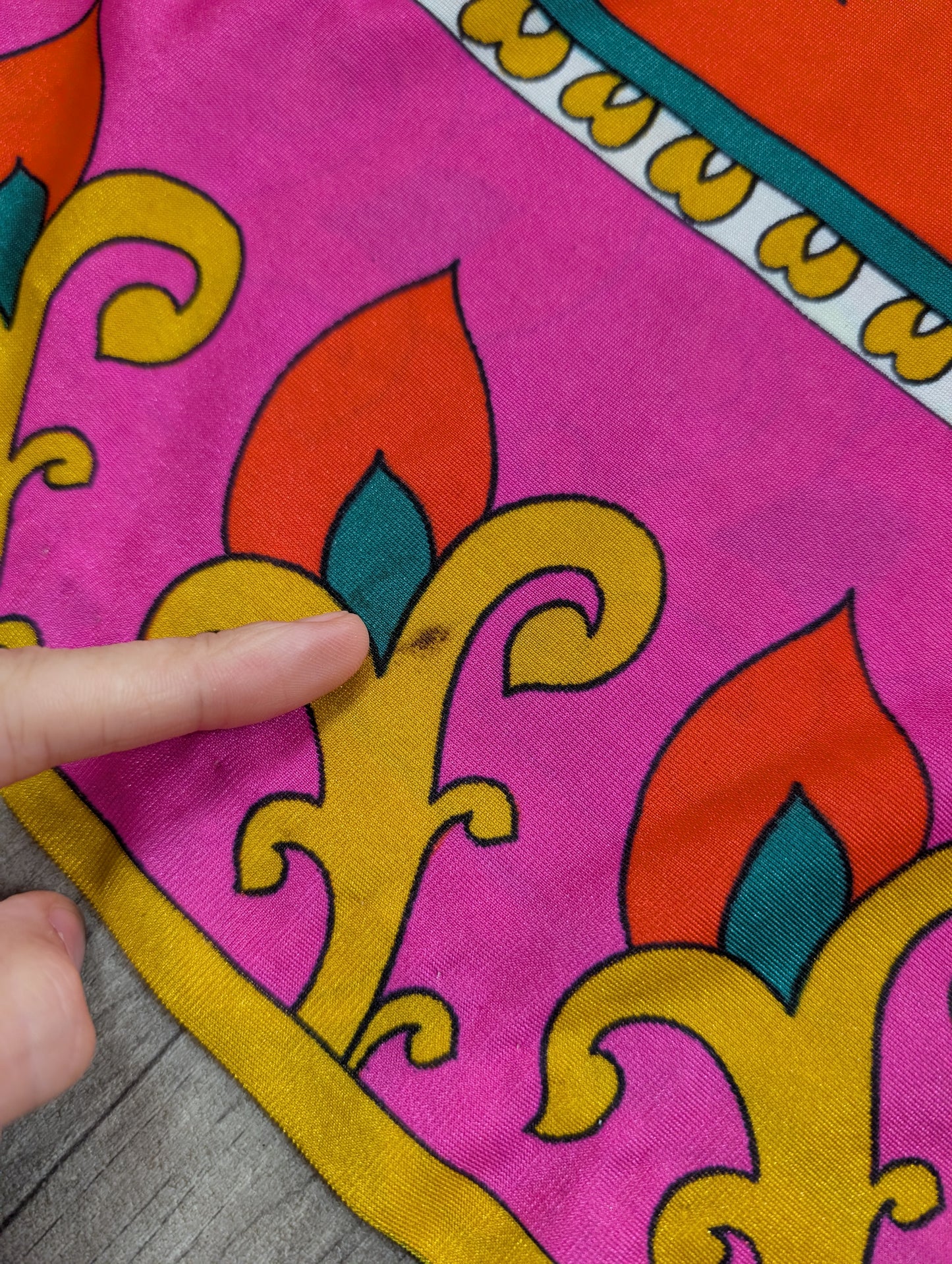 60s/70s psychedelic nylon dress - M/12