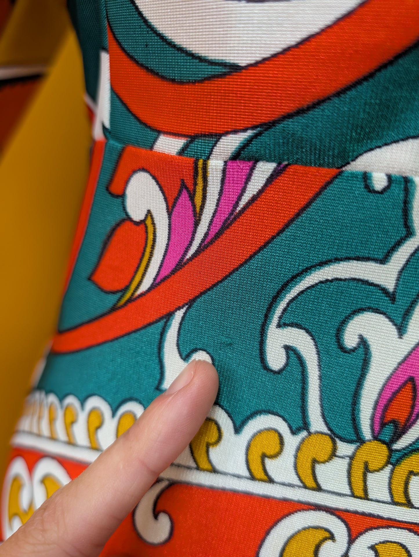 60s/70s psychedelic nylon dress - M/12