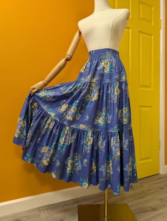 80s/90s Laura Ashley cotton floral skirt - XS/S