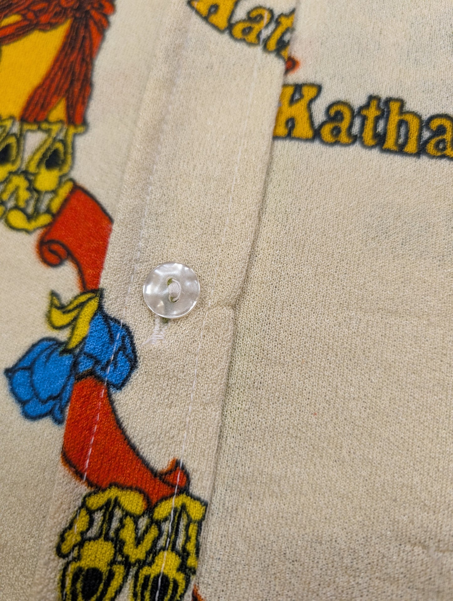 1970s novelty print Katharine dagger collar shirt - S