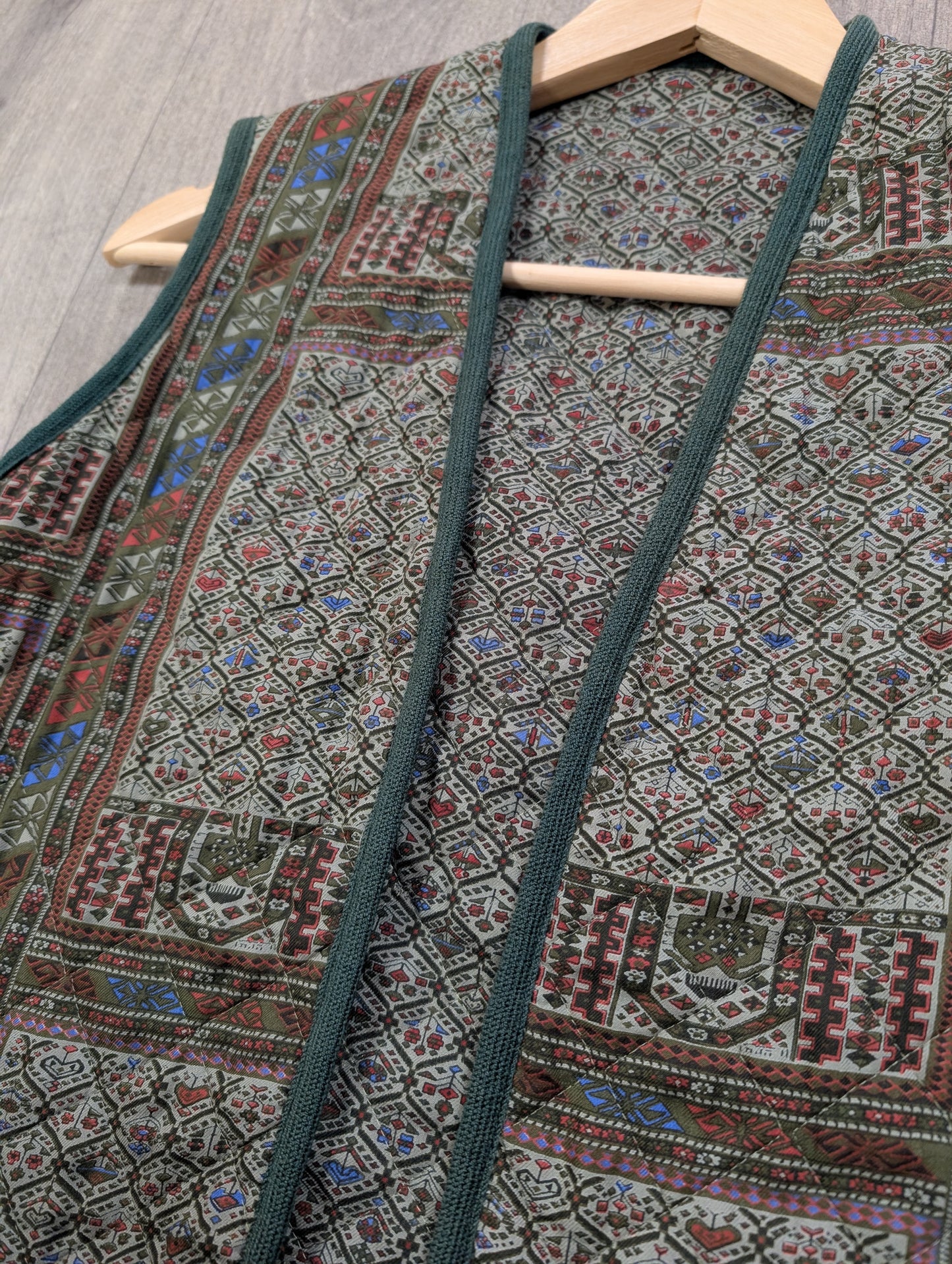 1970s Ditto green quilted waistcoat - S