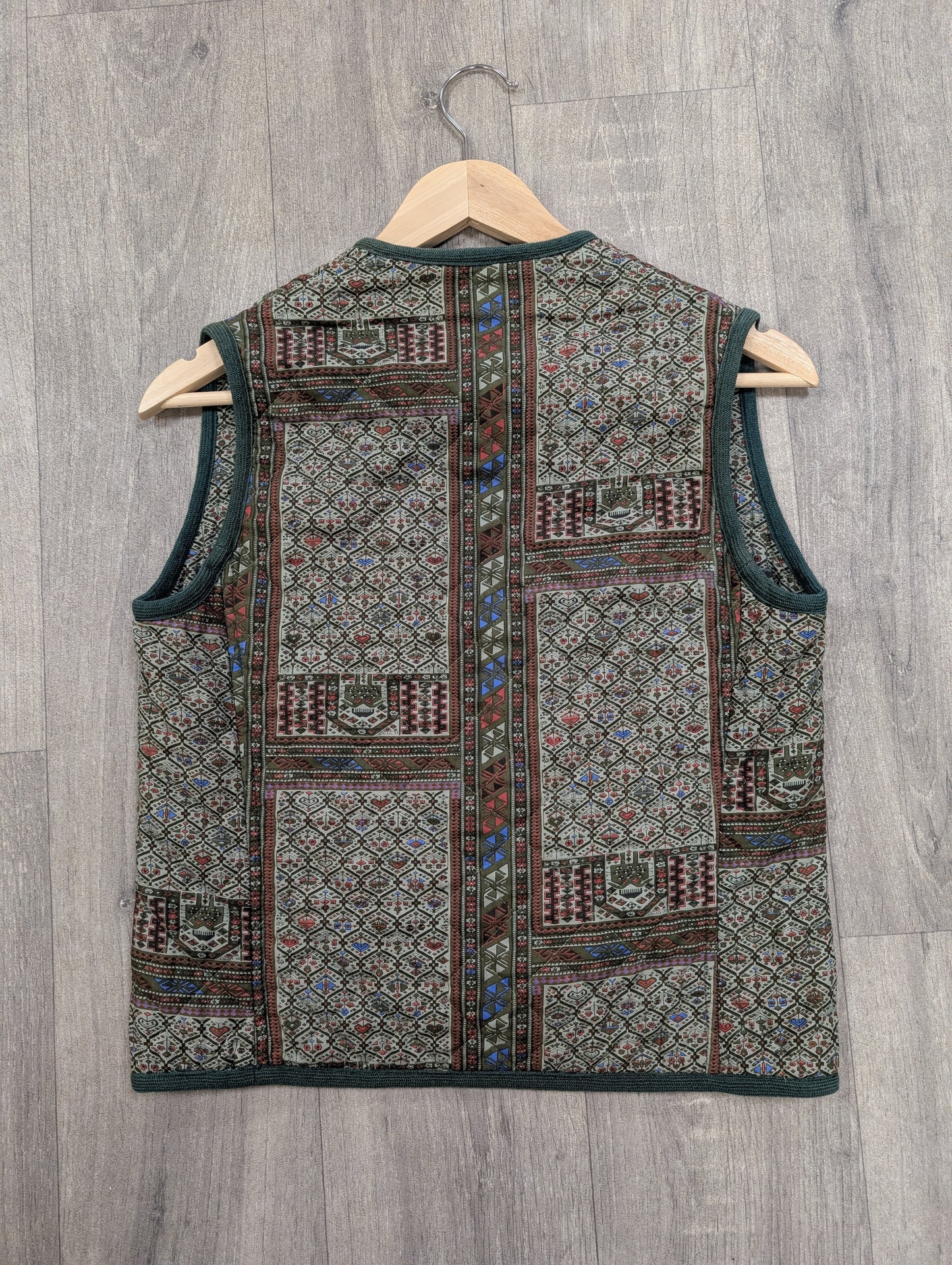 1970s Ditto green quilted waistcoat - S
