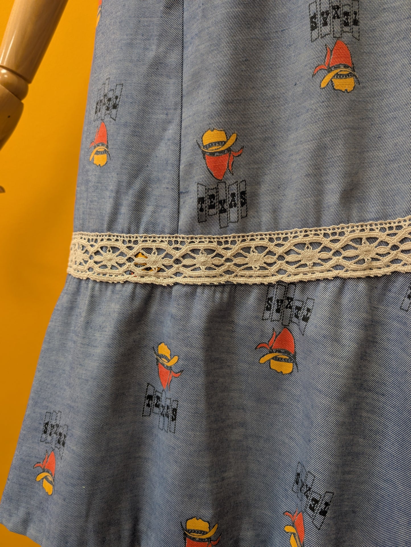 1970s Texas novelty print western skirt - 27" waist