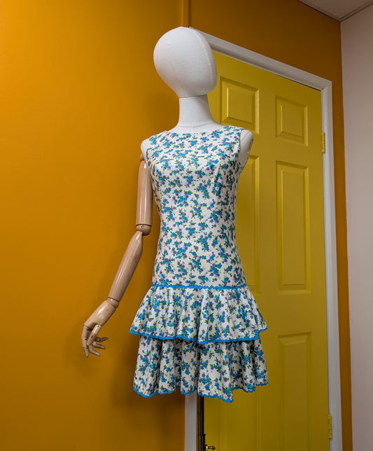 1960s Gina Fratini floral cotton mini dress - XS/6/8