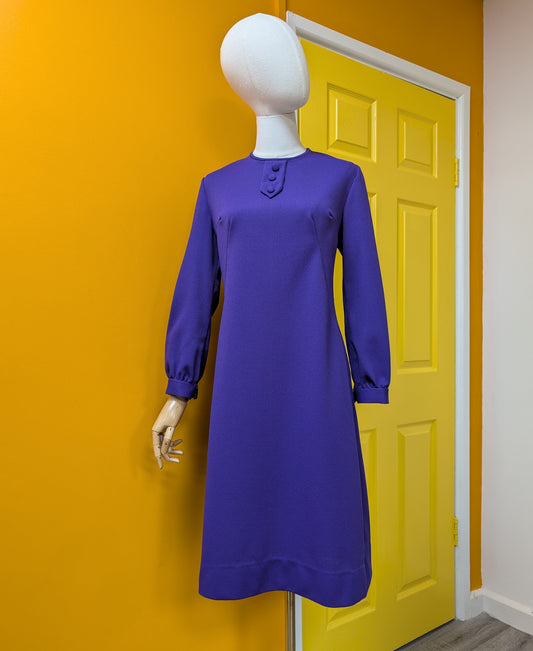 60s/70s purple dress - M/12