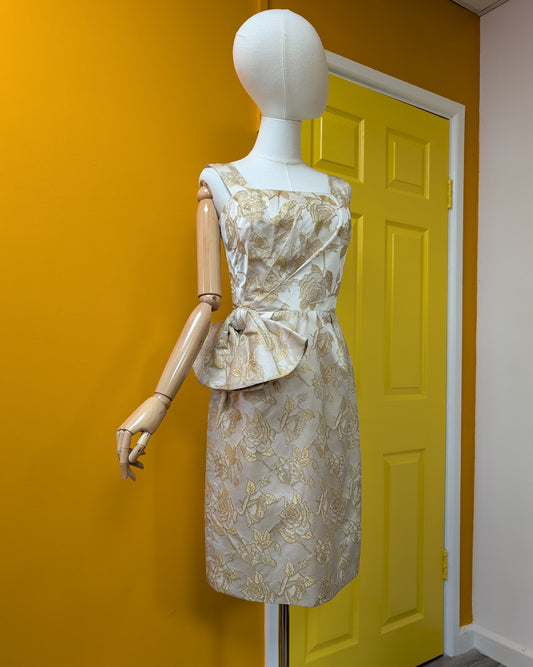 Gold brocade party dress - S/8