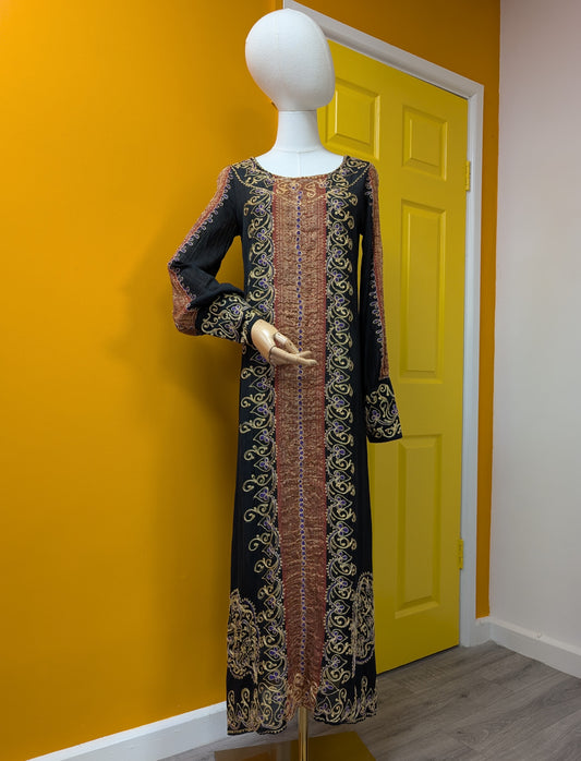 Ayesha's Ayesha Davar embroidered cotton voile kaftan dress - XS/S