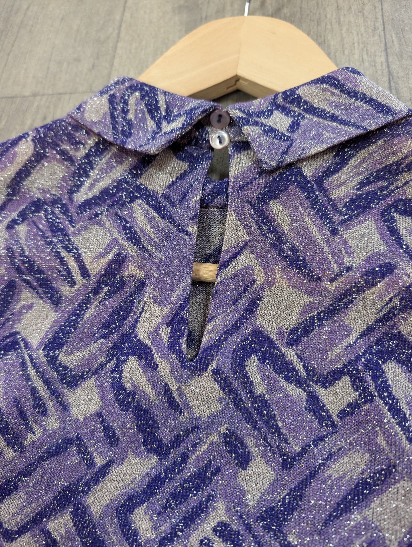 1960s Tricosa purple lurex top - M