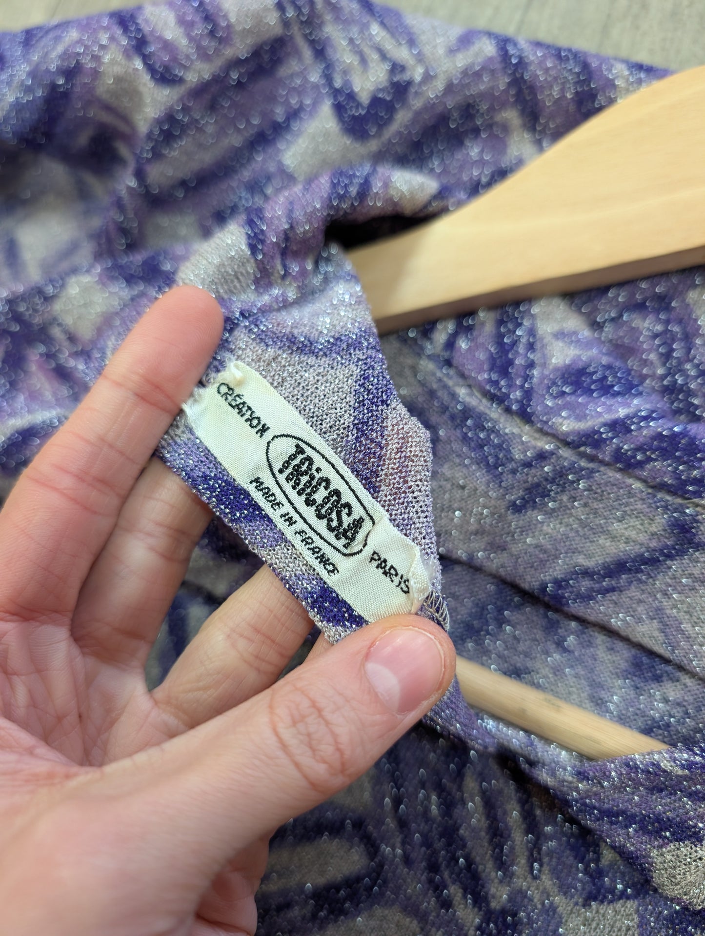 1960s Tricosa purple lurex top - M