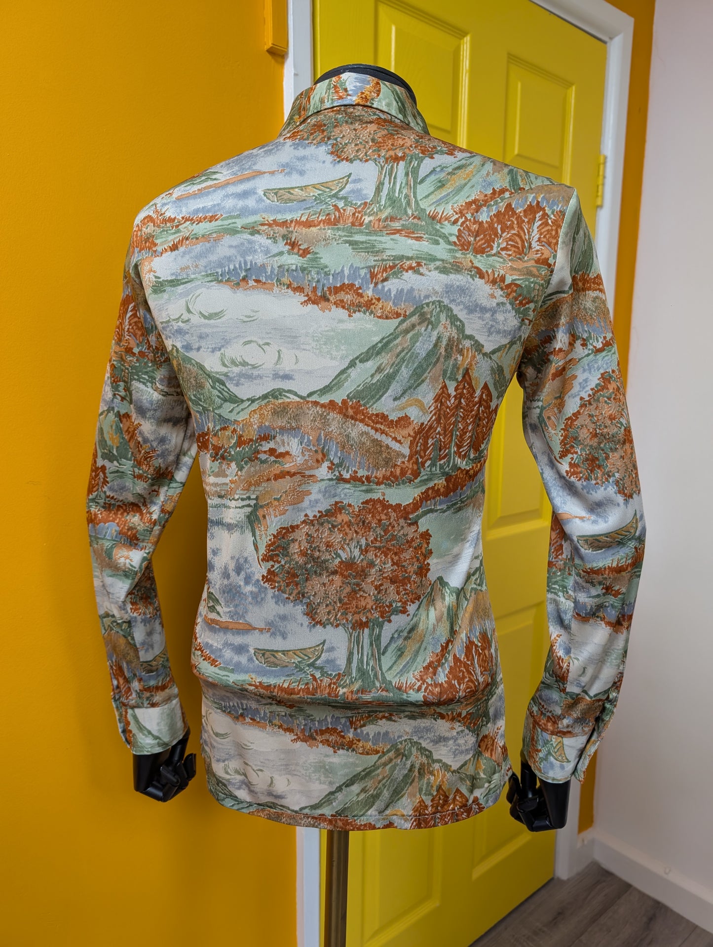 1970s scenic novelty print shirt