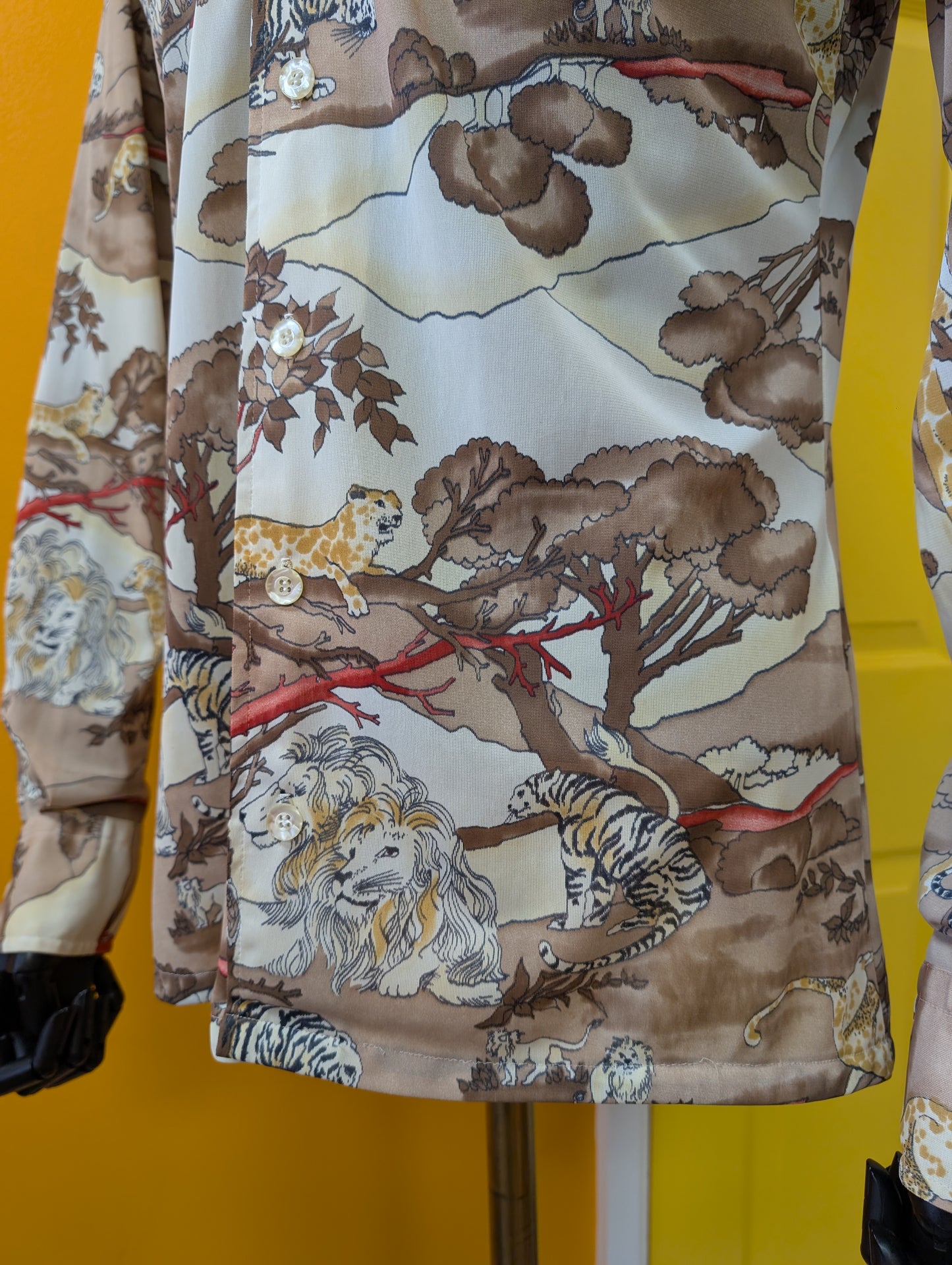 1970s Donegal novelty safari animal print shirt
