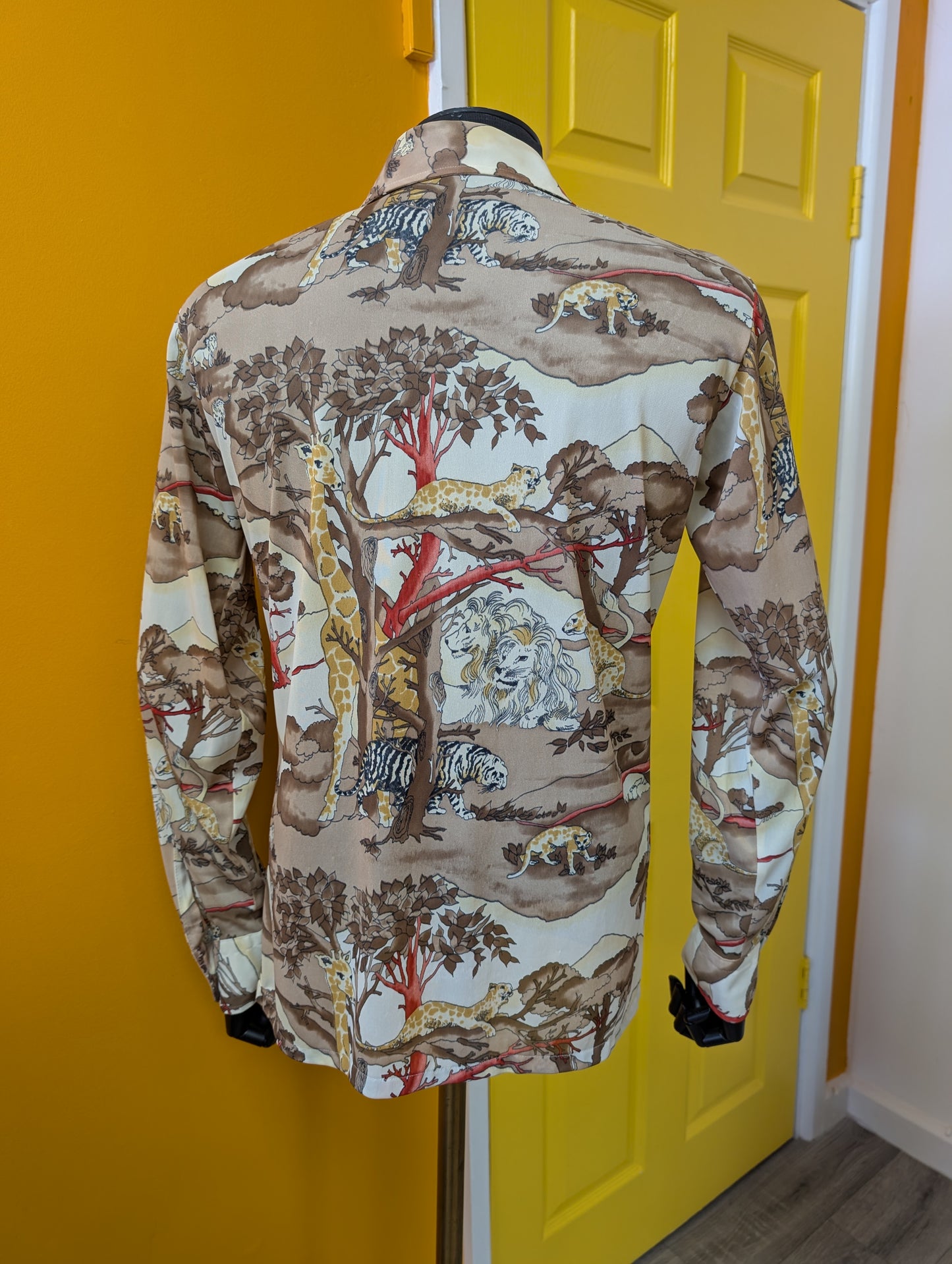 1970s Donegal novelty safari animal print shirt