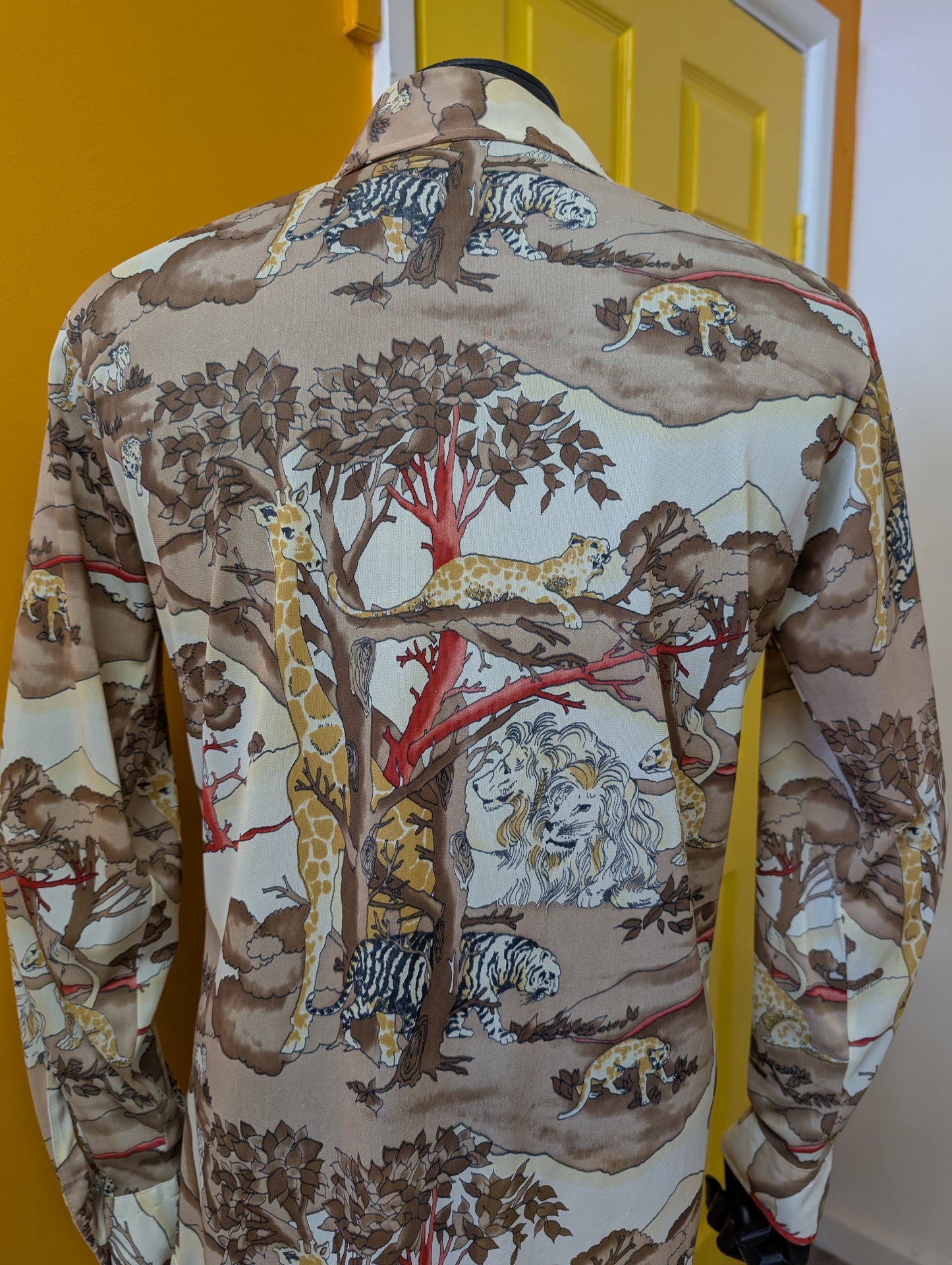 1970s Donegal novelty safari animal print shirt