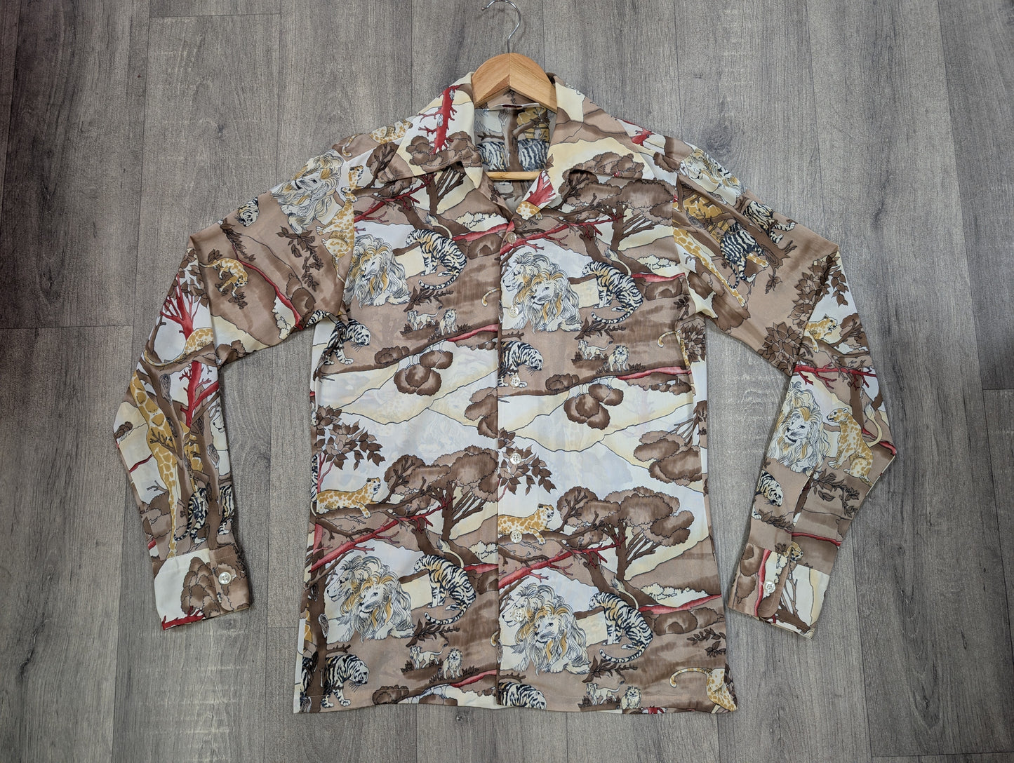 1970s Donegal novelty safari animal print shirt