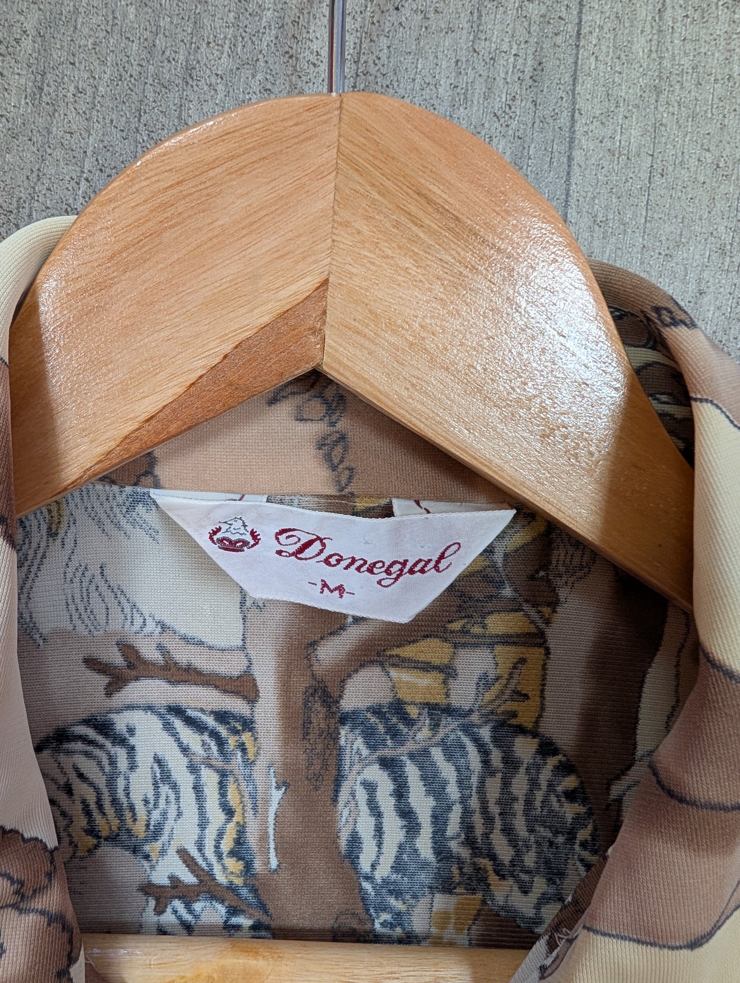 1970s Donegal novelty safari animal print shirt